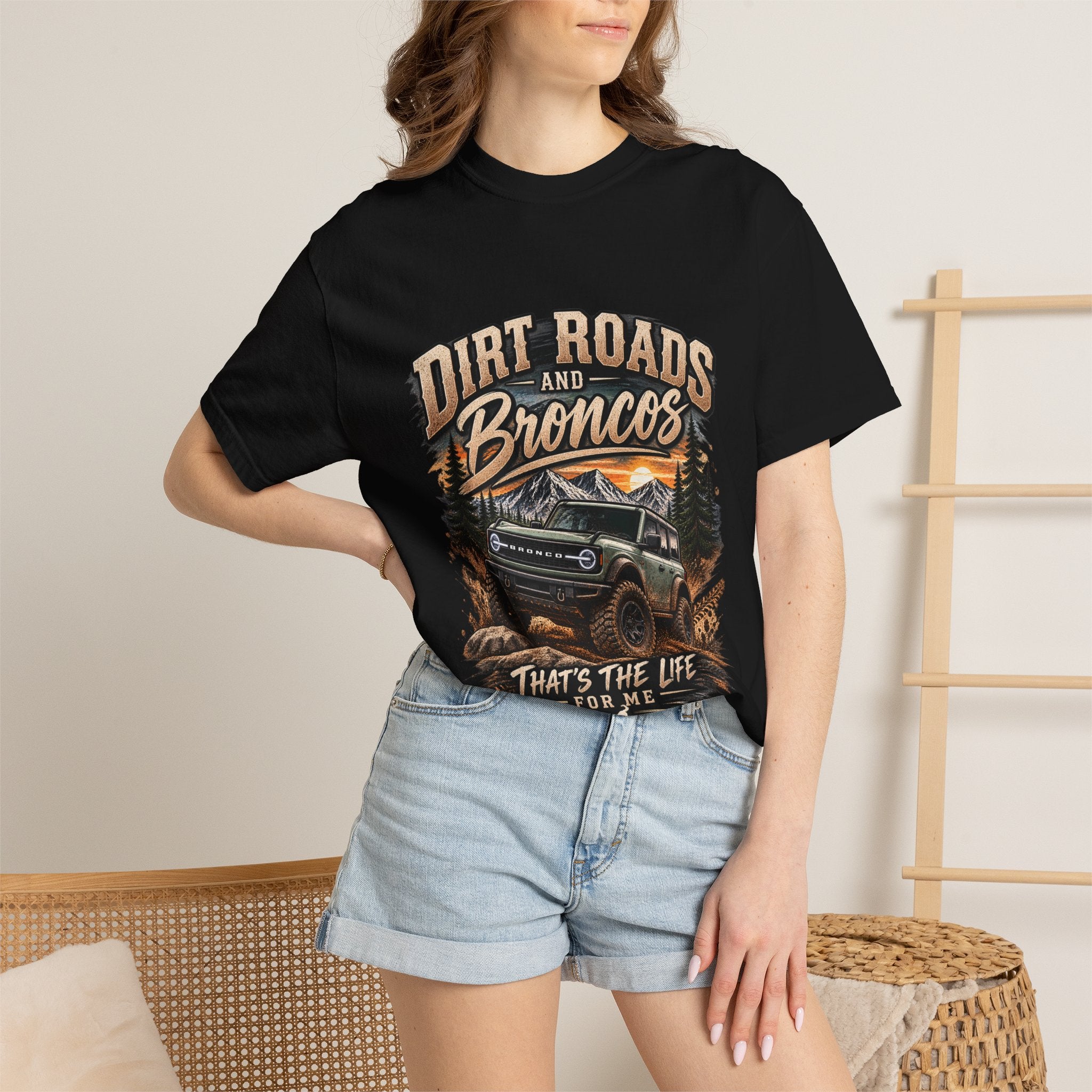 Bronco Off-Road T-Shirt — "Dirt Roads and Broncos" Adventure Tee