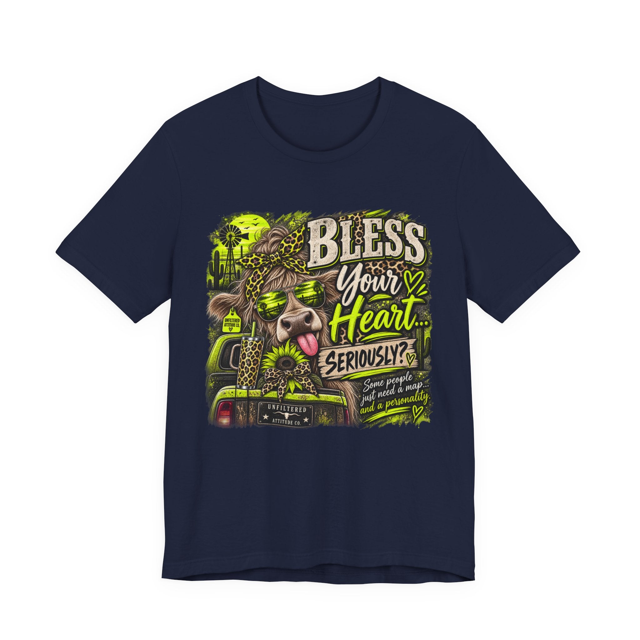 T‑Shirt — "Bless Your Heart... Seriously?" Cow Graphic Tee
