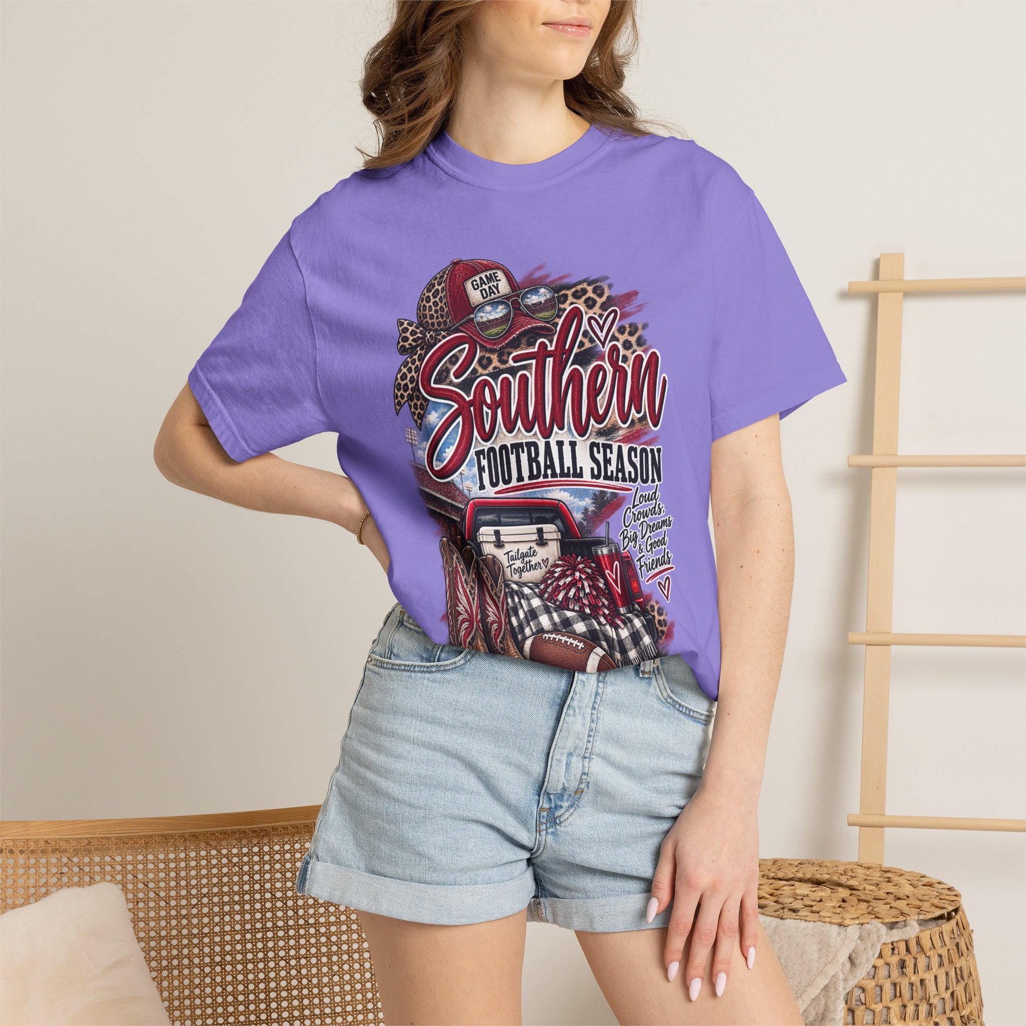 Southern Football Season T-Shirt — Vintage Truck, Cowboy Boots & Helmet Tailgate Tee