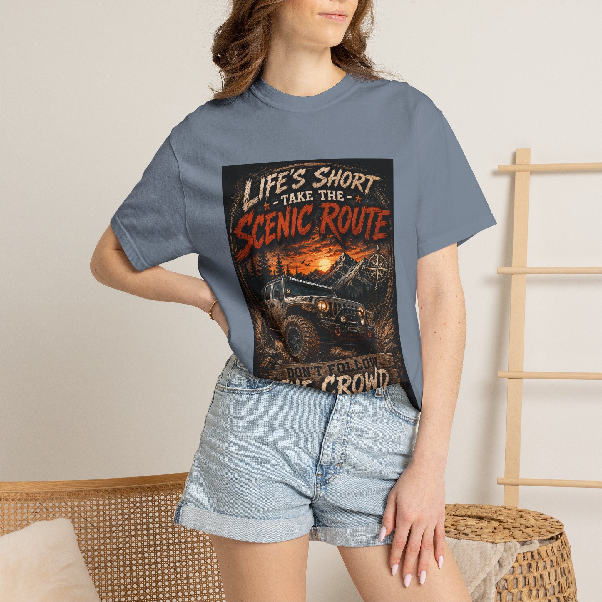 Off-Road Scenic Route T-Shirt — "Life’s Short, Take the Scenic Route" Adventure Tee