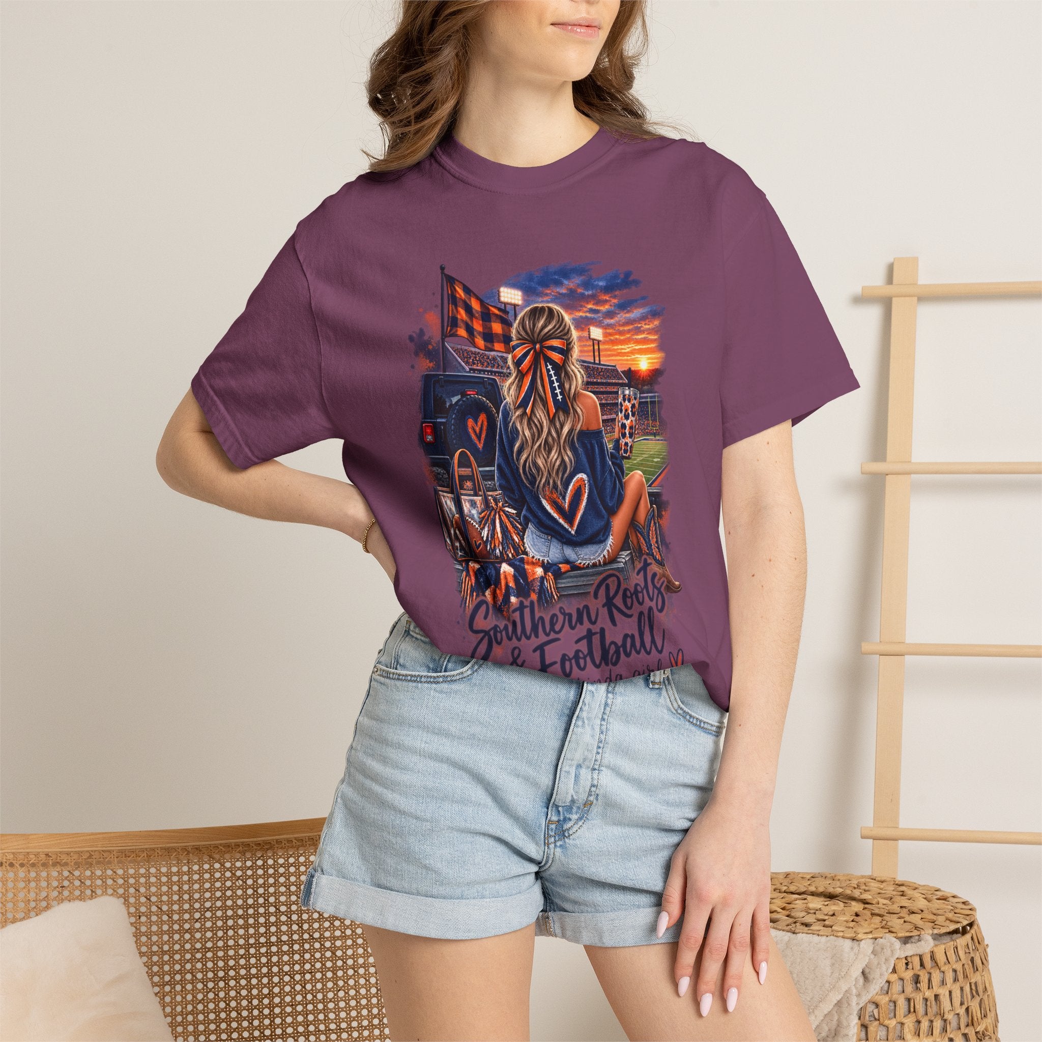 Southern Roots & Football T-Shirt — Tailgate Mom Graphic Tee