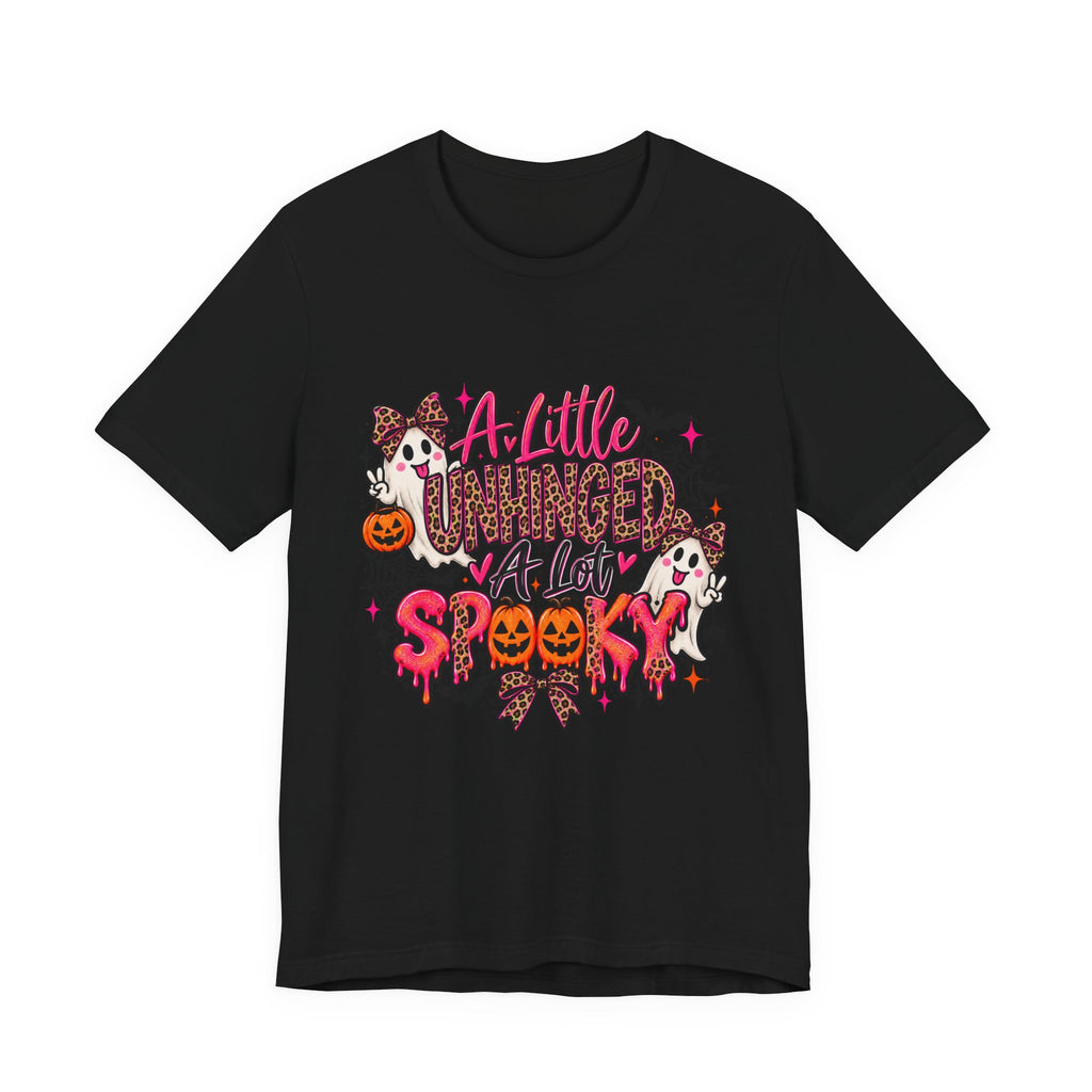 A Little Unhinged, A Lot Spooky – Leopard Print Halloween Graphic Tee