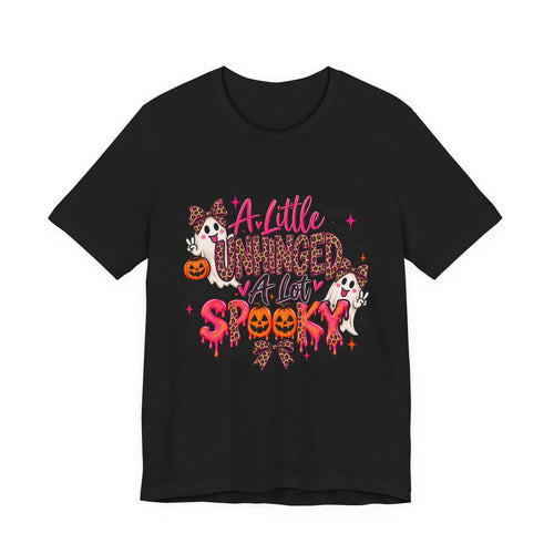 A Little Unhinged, A Lot Spooky – Leopard Print Halloween Graphic Tee