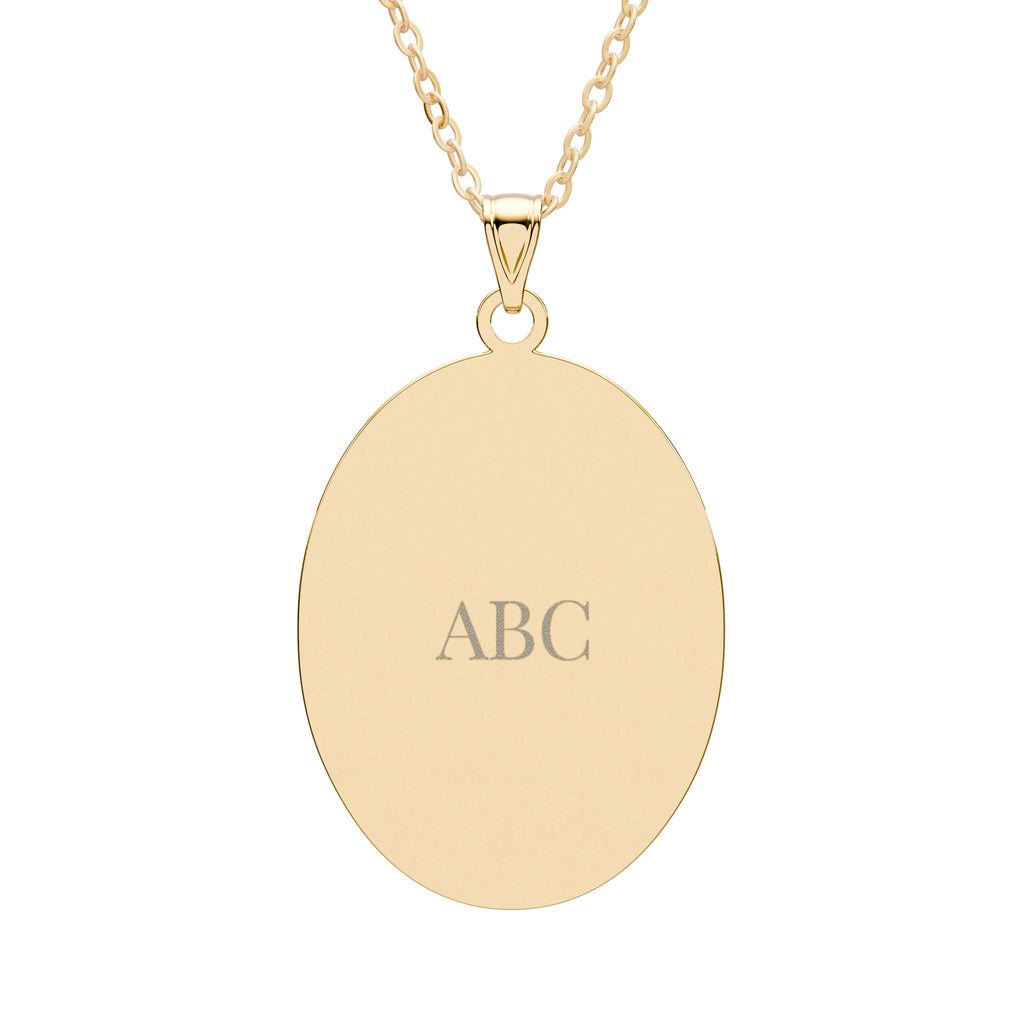Personalized Oval Initial Necklace – Custom Engraved Pendant