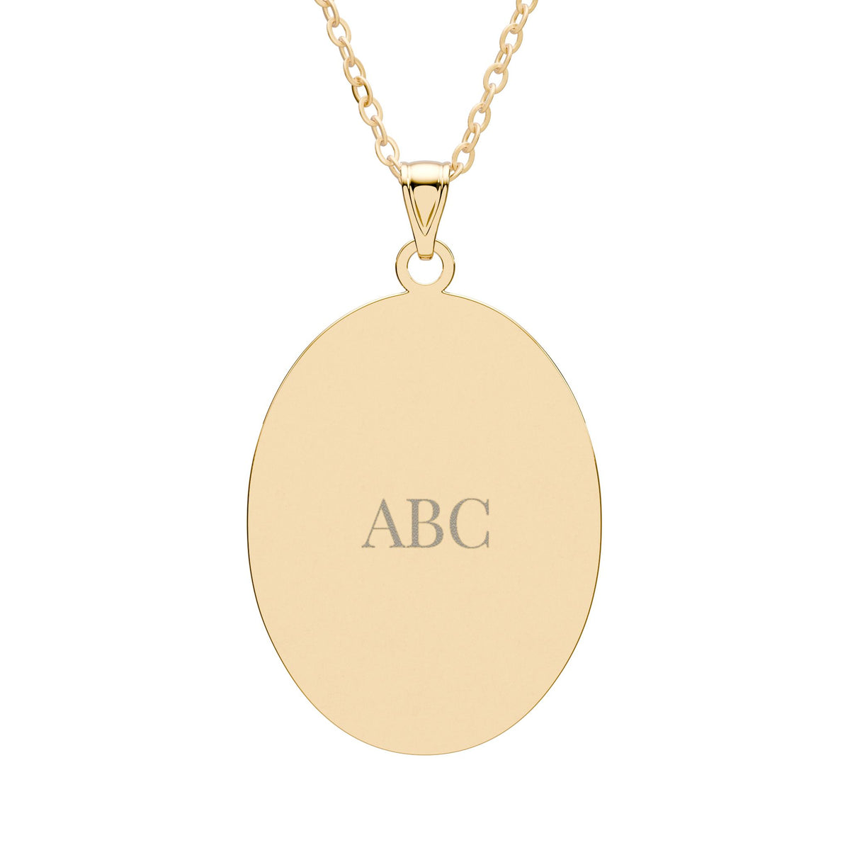 Personalized Oval Initial Necklace – Custom Engraved Pendant