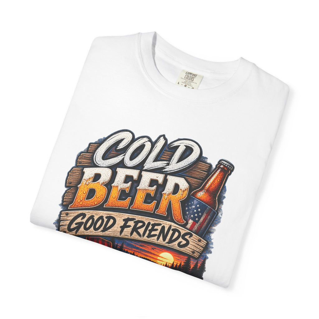 T-Shirt — "Cold Beer, Good Friends, Bad Decisions" Campfire Graphic Tee