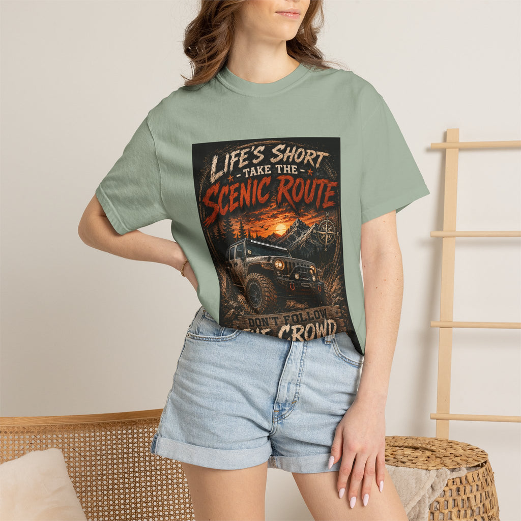 Off-Road Scenic Route T-Shirt — "Life’s Short, Take the Scenic Route" Adventure Tee