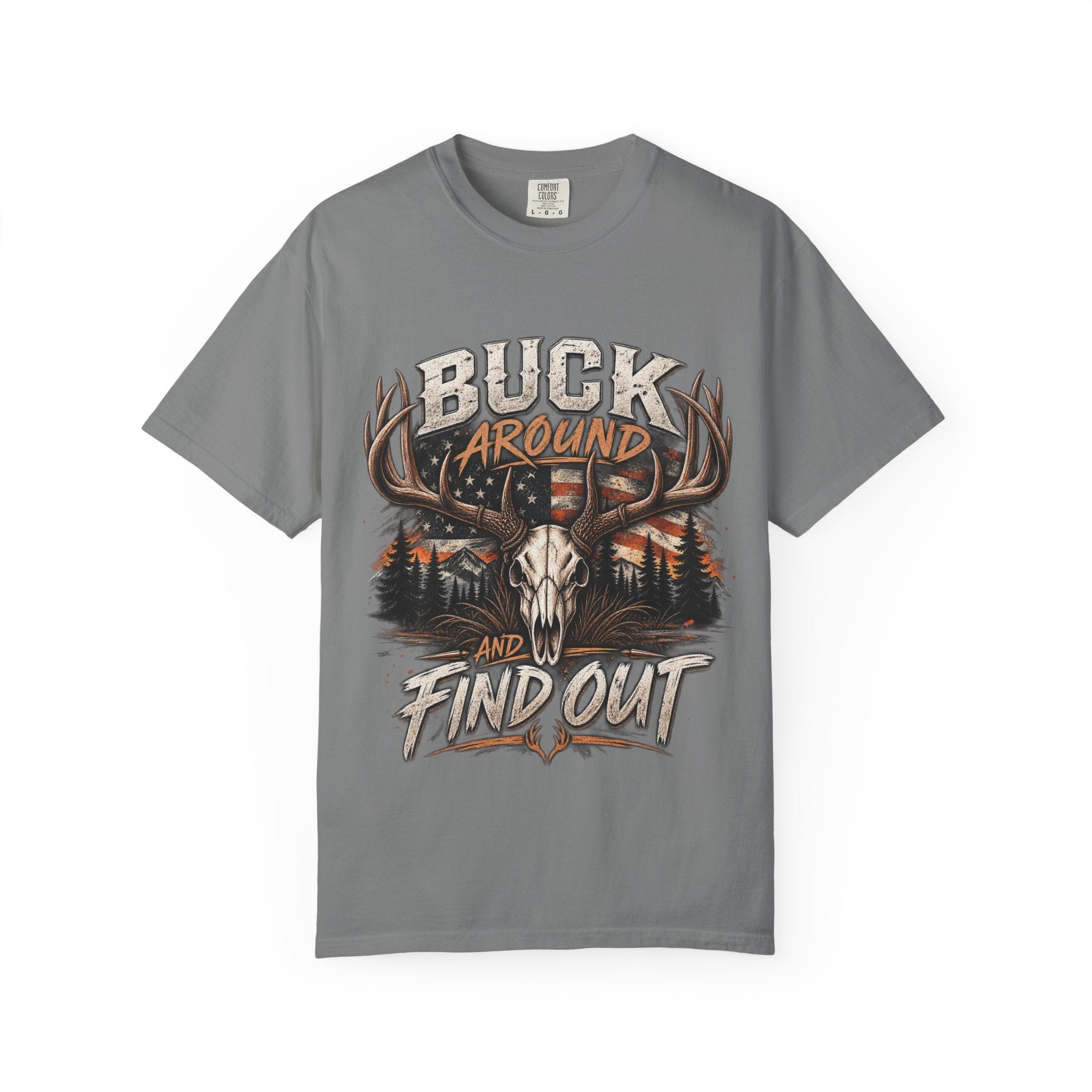 Buck Around And Find Out T-Shirt — Vintage Deer Skull Hunting Tee