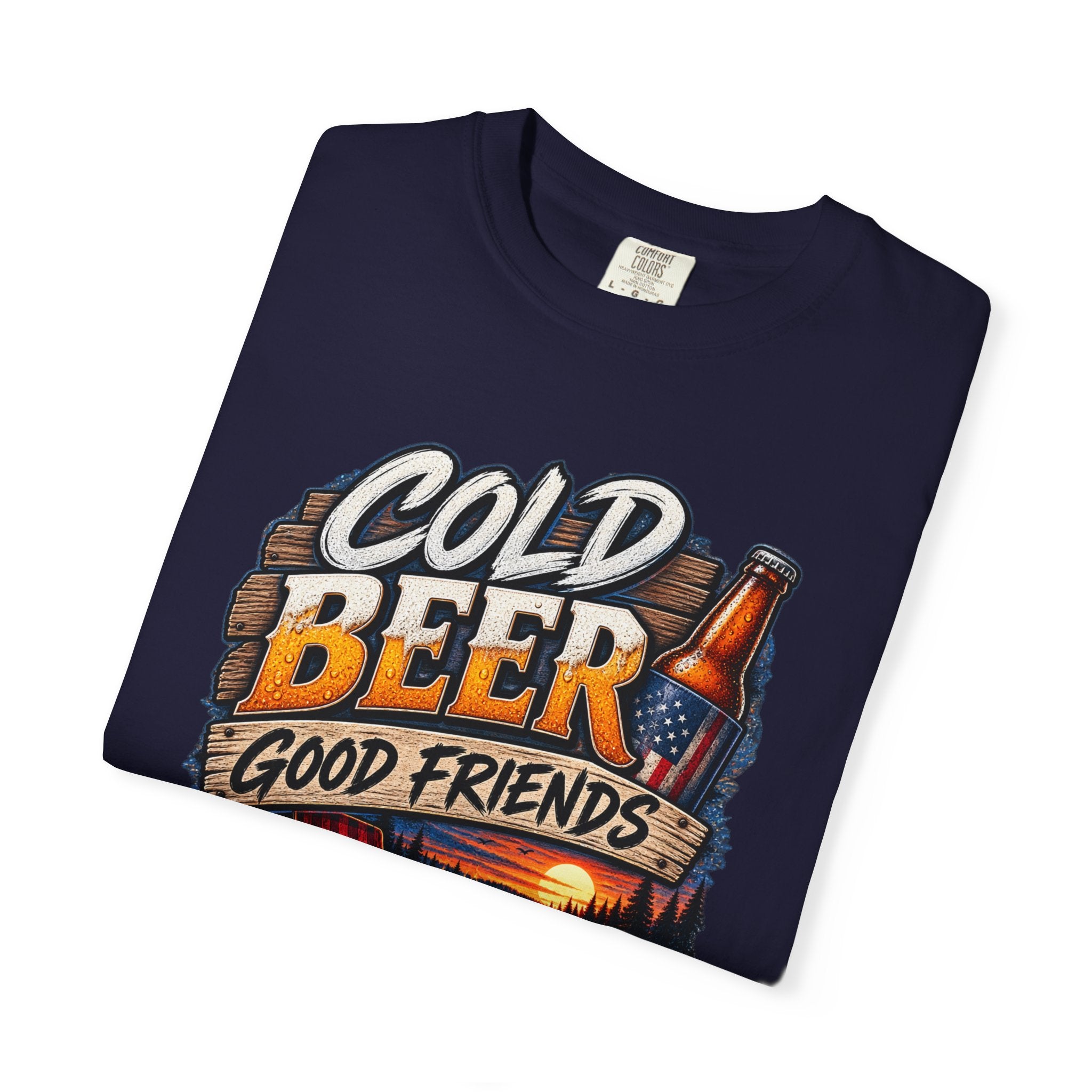 T-Shirt — "Cold Beer, Good Friends, Bad Decisions" Campfire Graphic Tee