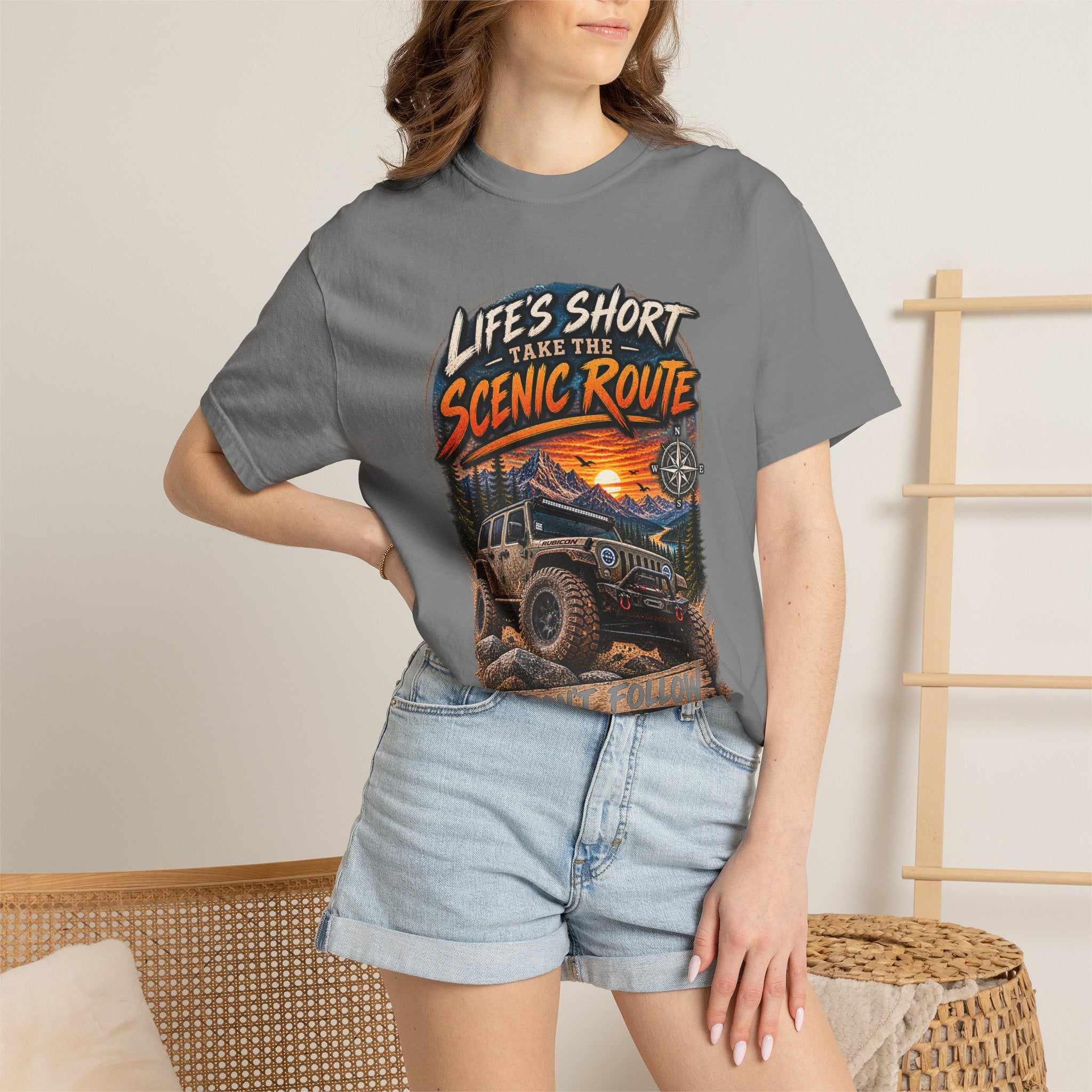 Scenic Route Off-Road T-Shirt — "Life's Short, Take the Scenic Route" Jeep Adventure Tee
