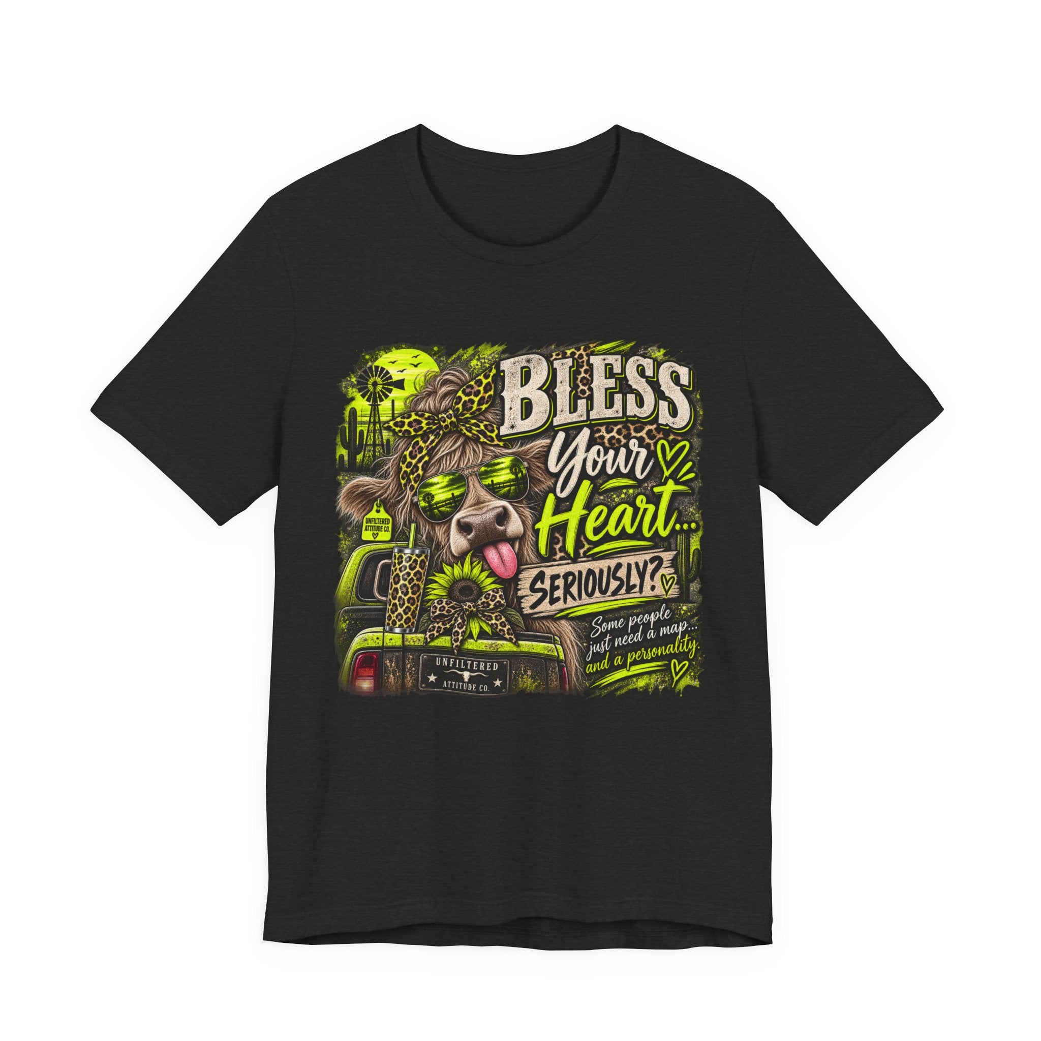 T‑Shirt — "Bless Your Heart... Seriously?" Cow Graphic Tee