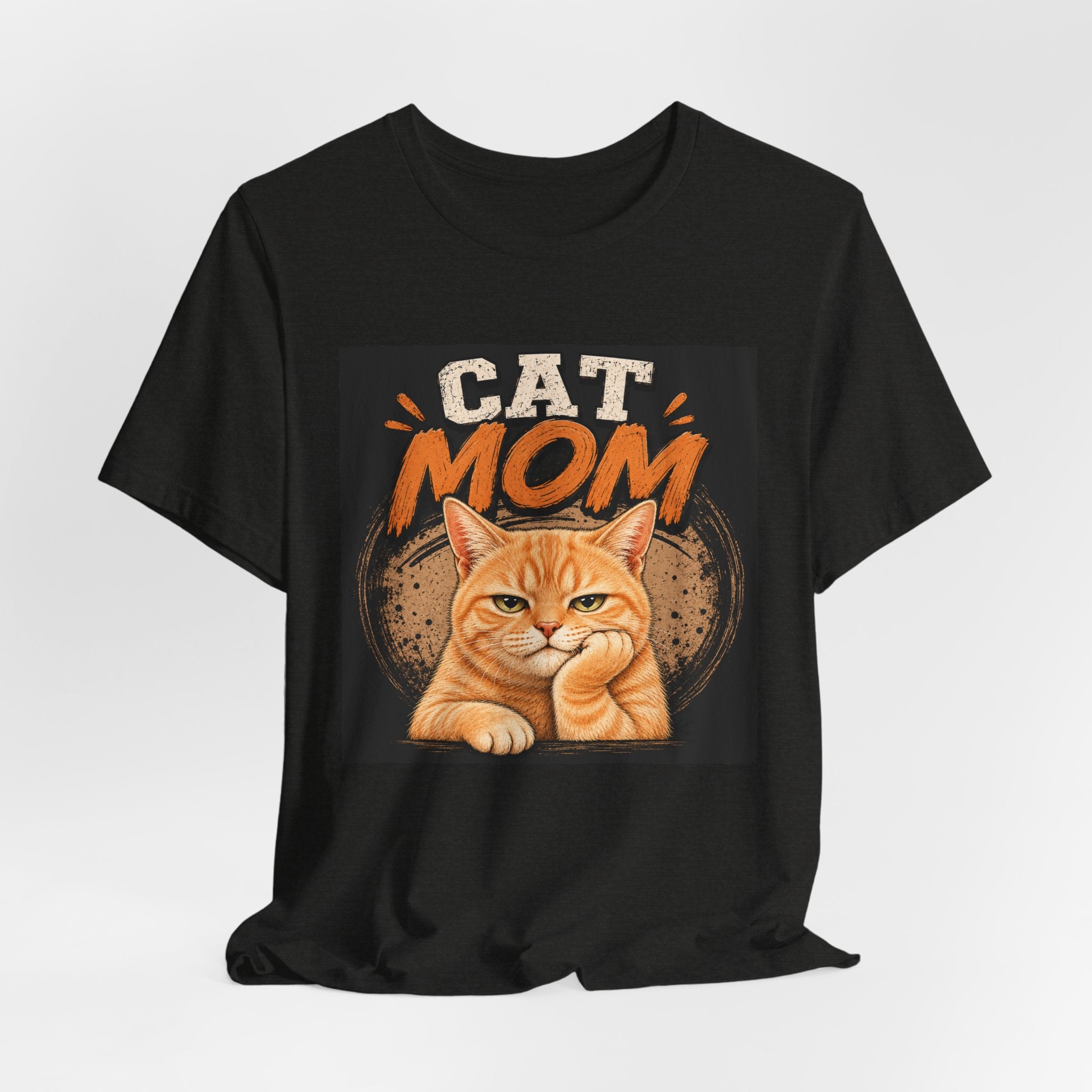 Cat Mom T-Shirt — Cute Orange Cat Graphic Tee for Cat Lovers