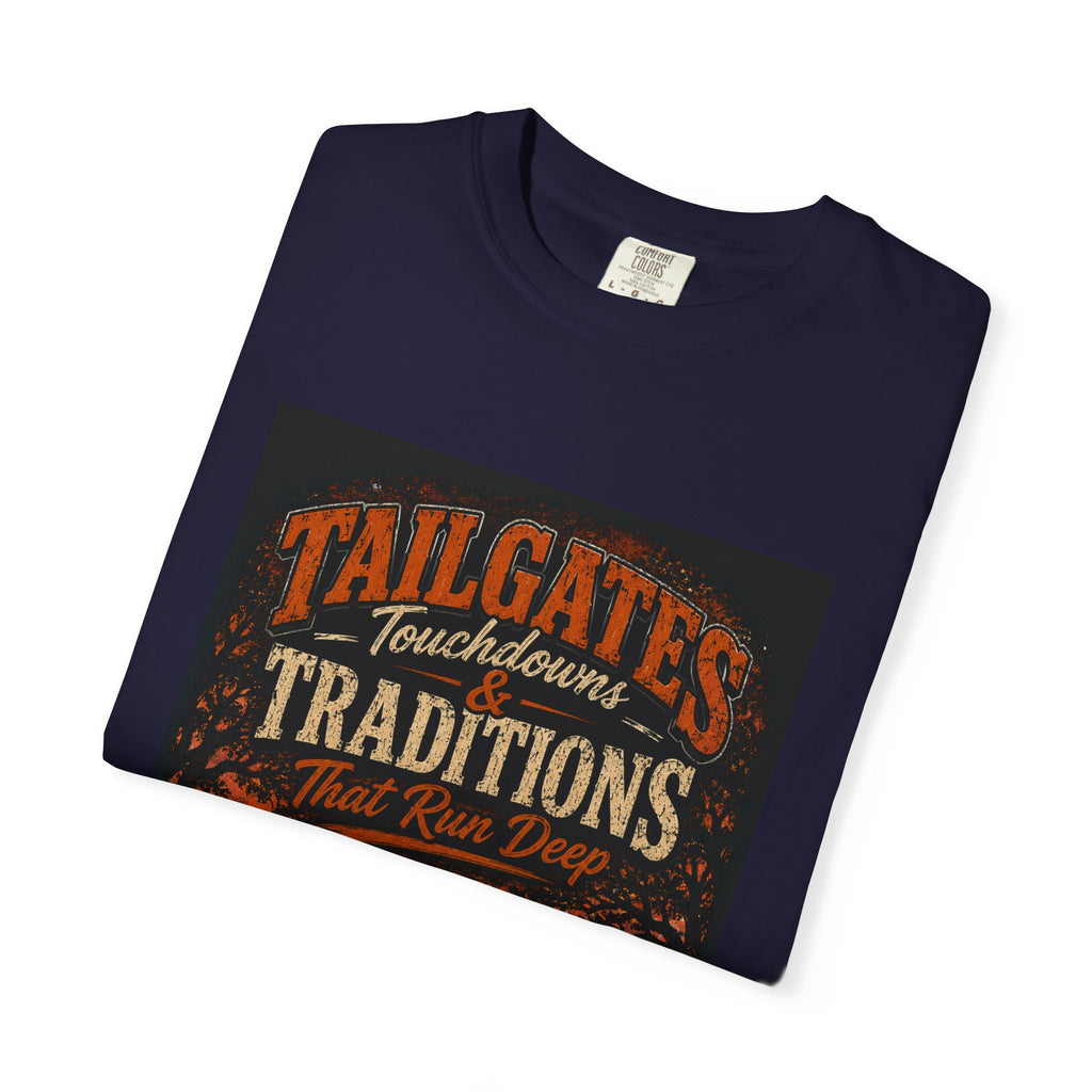 Tailgates & Touchdowns T-Shirt — Tailgate Traditions Football Game Day Tee