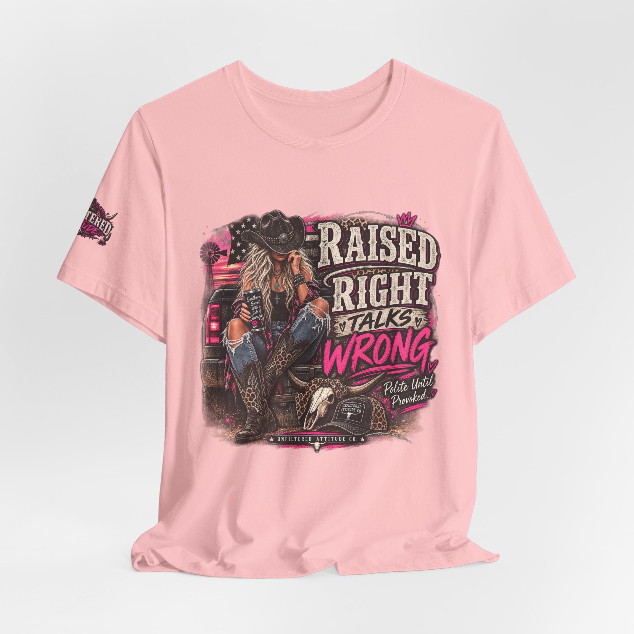 Raised Right Talks Wrong Graphic Tee — Country Cowgirl Western Shirt