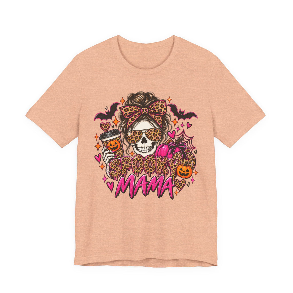 Spooky Mama – Leopard Print Halloween Graphic Tee