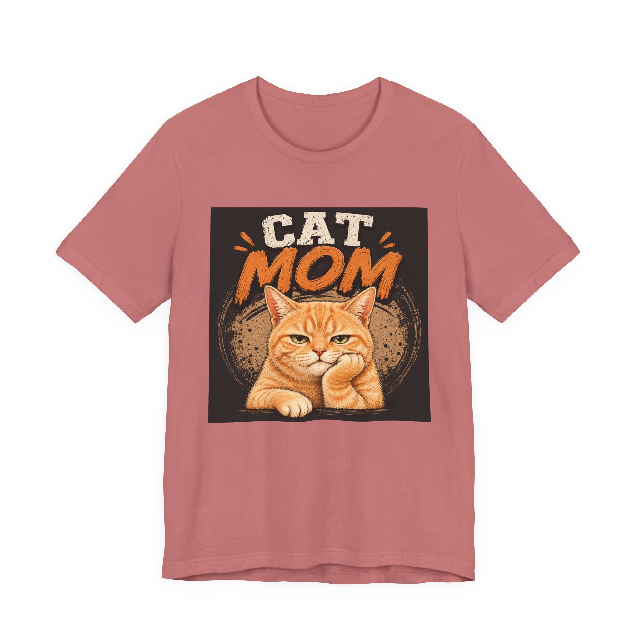 Cat Mom T-Shirt — Cute Orange Cat Graphic Tee for Cat Lovers