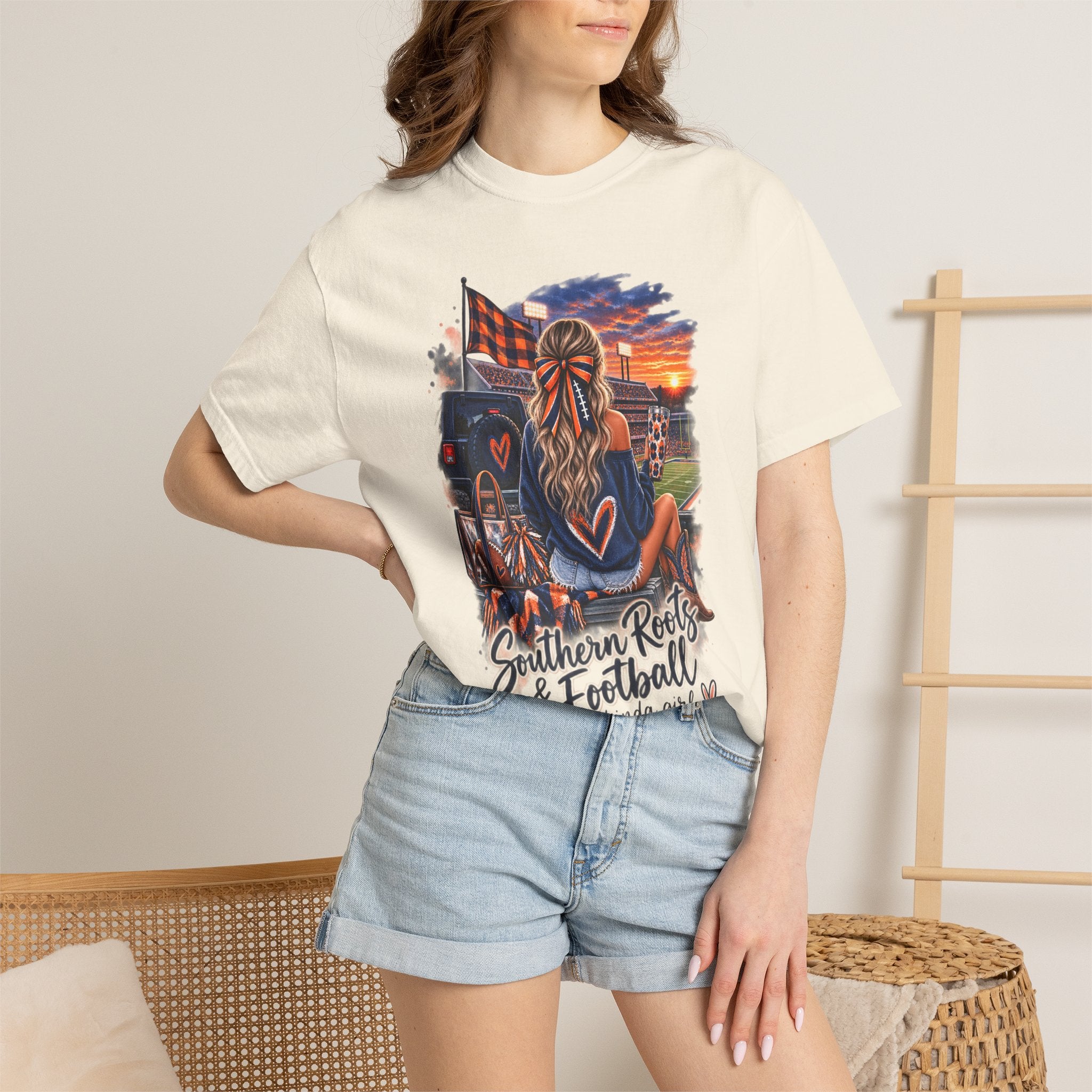 Southern Roots & Football T-Shirt — Tailgate Mom Graphic Tee