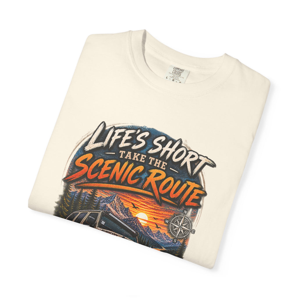 Scenic Route Off-Road T-Shirt — "Life's Short, Take the Scenic Route" Jeep Adventure Tee