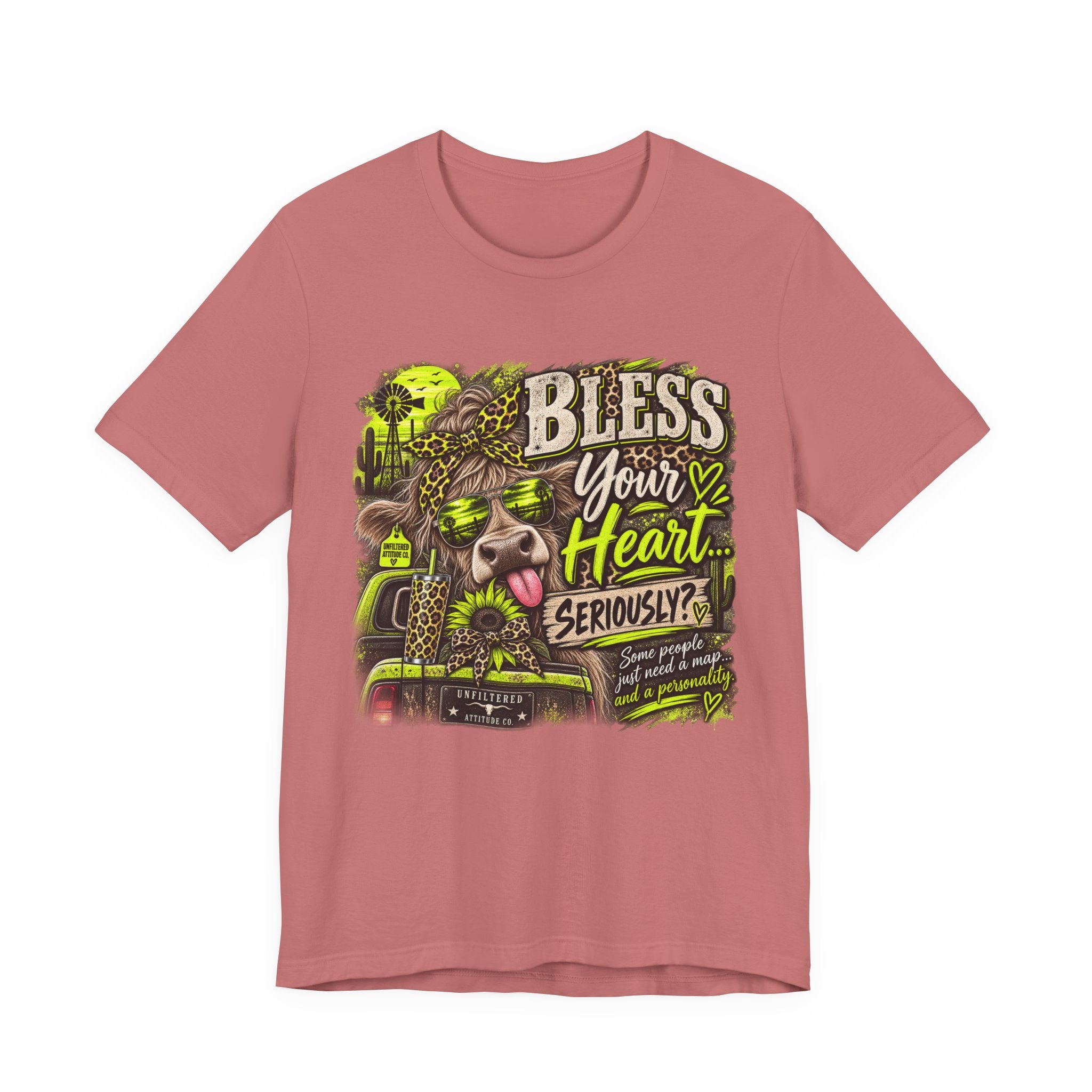 T‑Shirt — "Bless Your Heart... Seriously?" Cow Graphic Tee