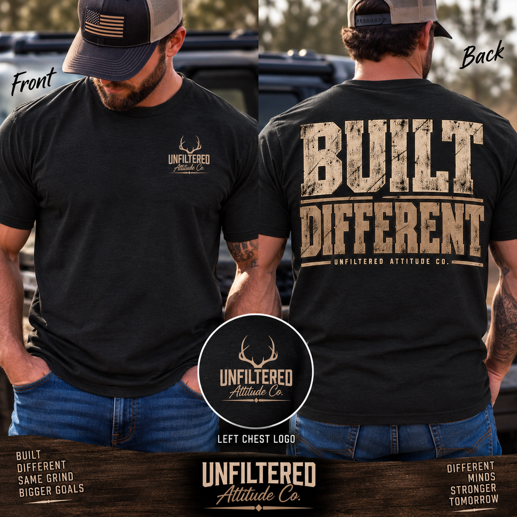 Built Different – Men’s Bold Graphic T-Shirt