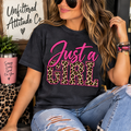 Just a Girl Leopard Print Graphic Tee