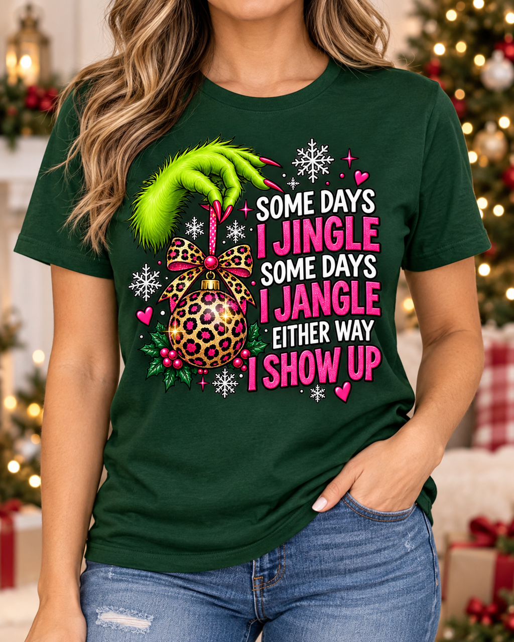 Some Days I Jingle Some Days I Jangle Funny Christmas Graphic Tee