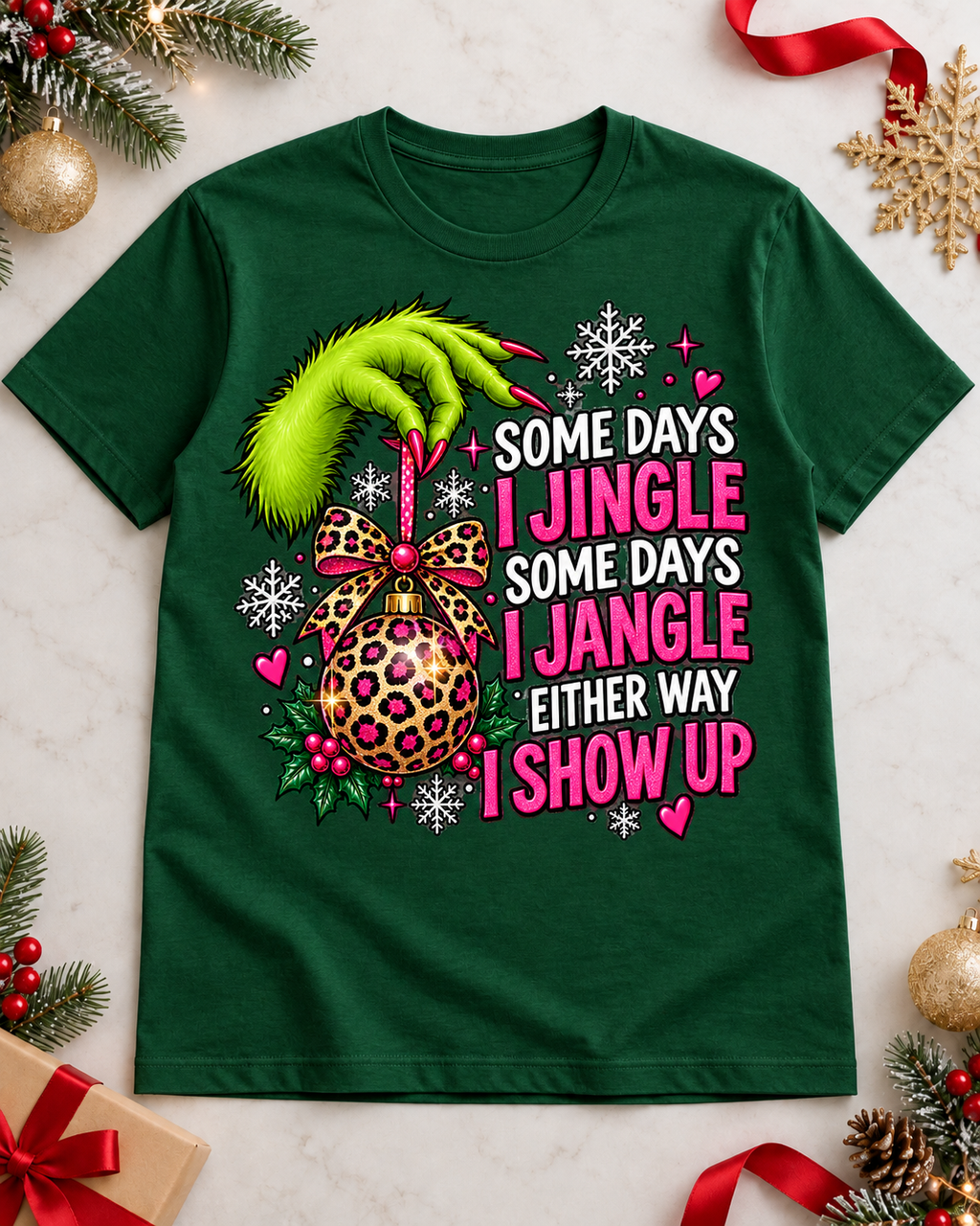 Some Days I Jingle Some Days I Jangle Funny Christmas Graphic Tee