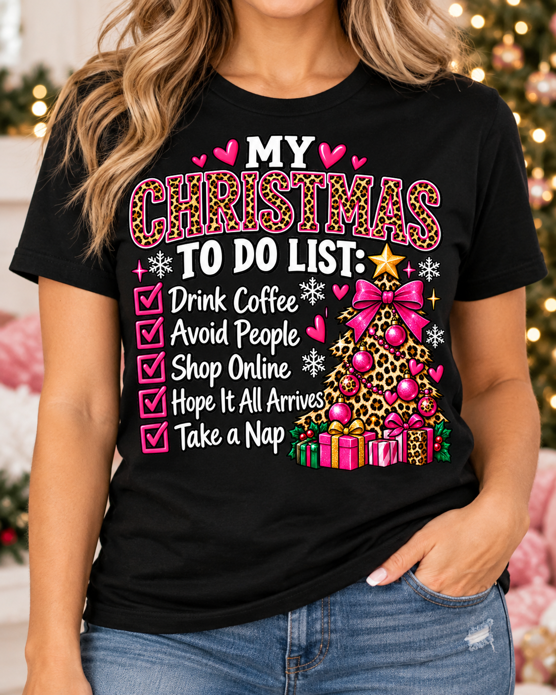 My Christmas To-Do List Funny Sarcastic Holiday Graphic Tee