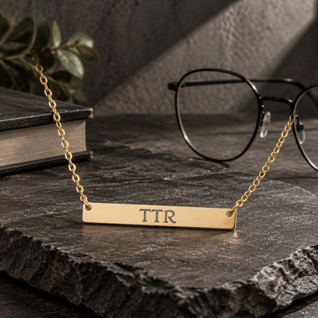 Personalized Engraved Bar Necklace