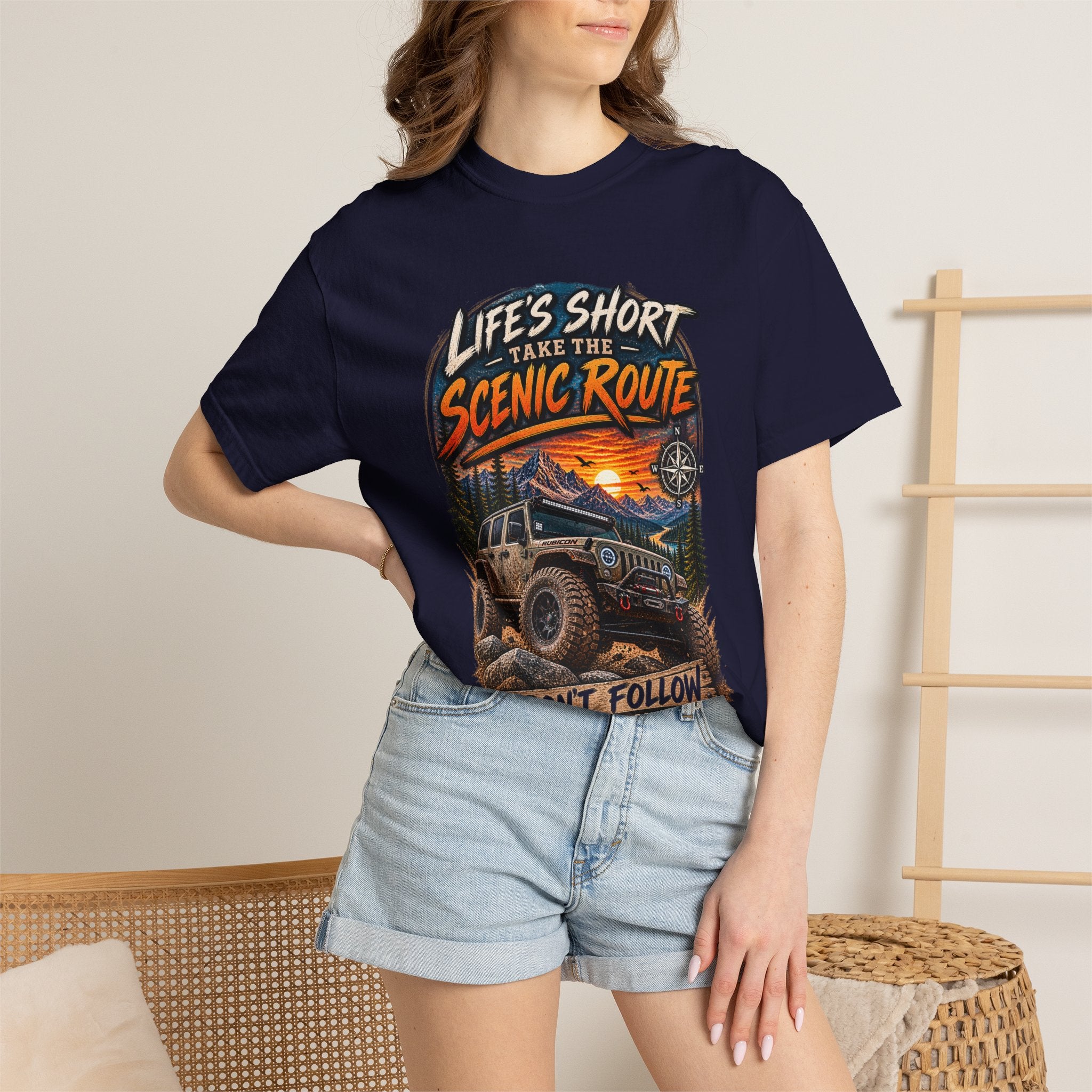 Scenic Route Off-Road T-Shirt — "Life's Short, Take the Scenic Route" Jeep Adventure Tee