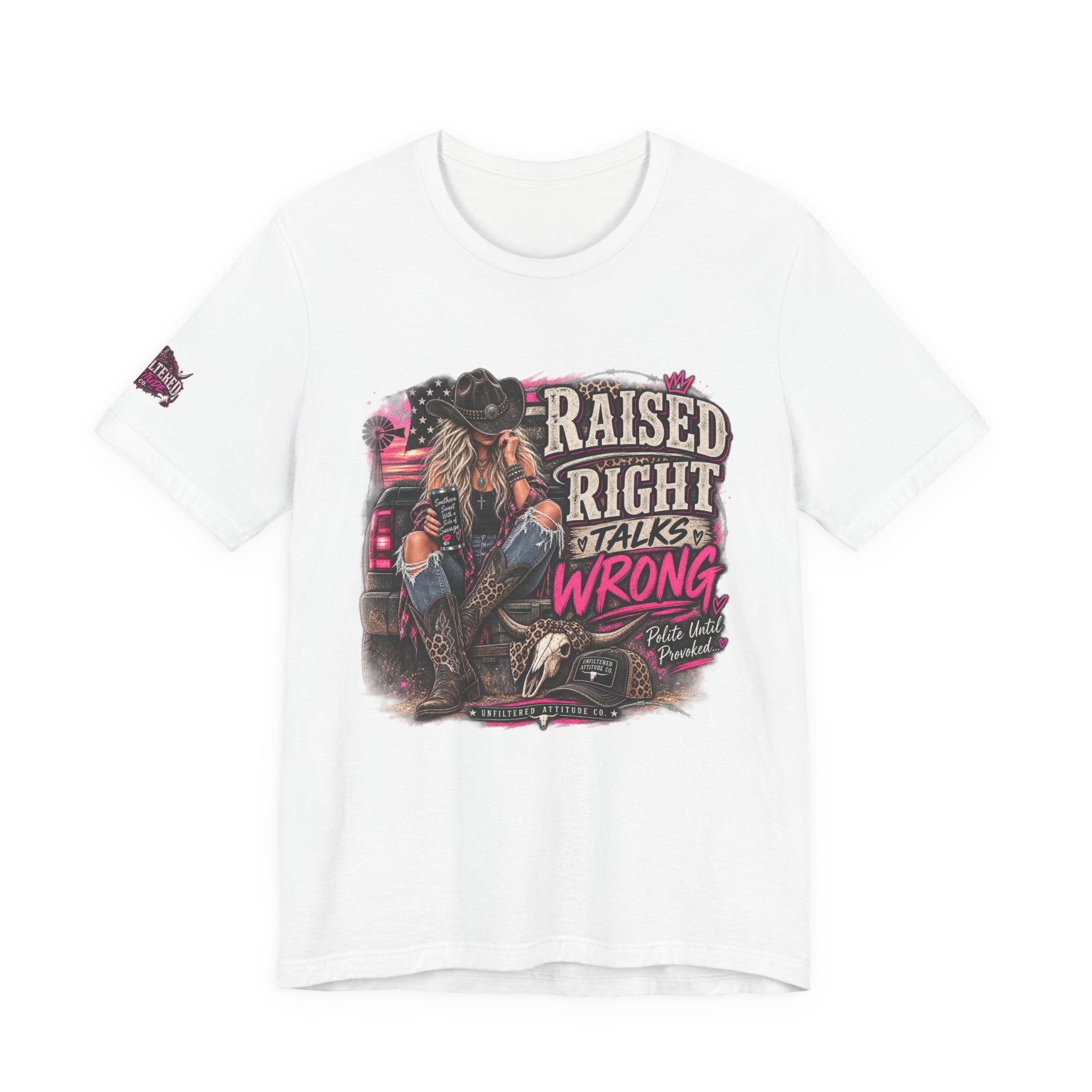 Raised Right Talks Wrong Graphic Tee — Country Cowgirl Western Shirt