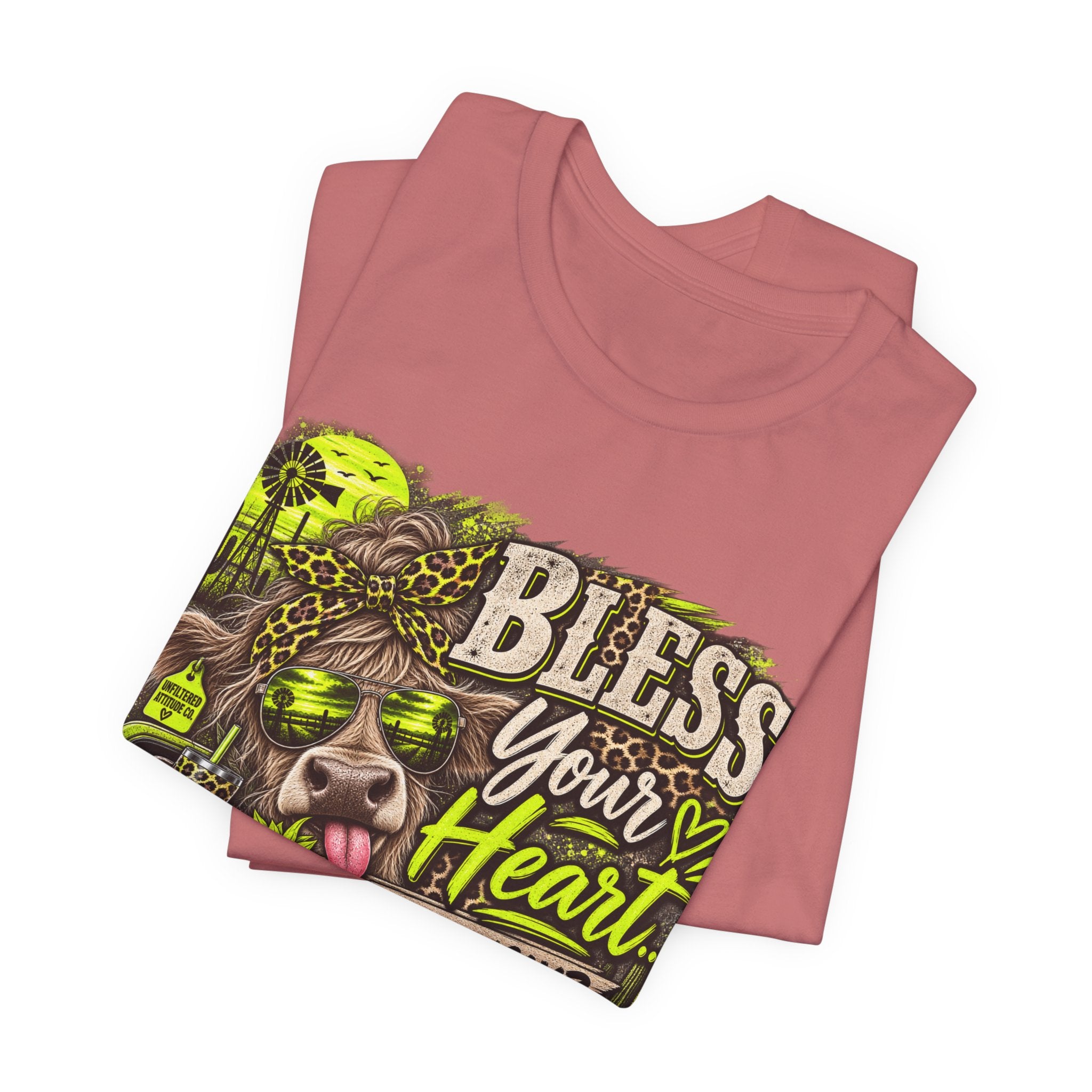 T‑Shirt — "Bless Your Heart... Seriously?" Cow Graphic Tee