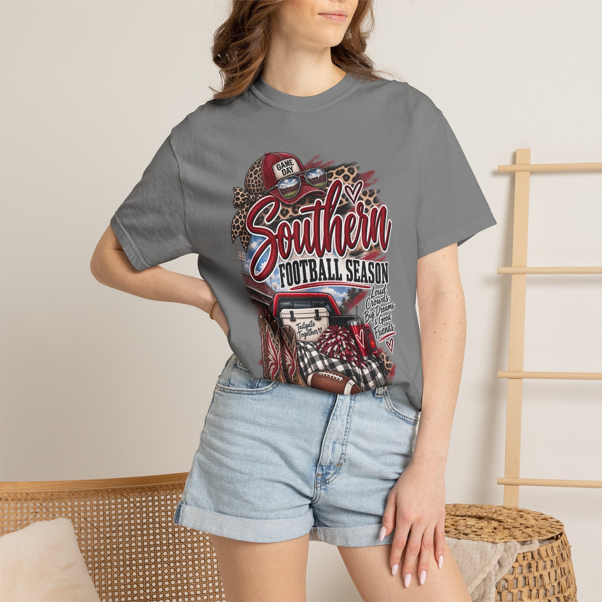 Southern Football Season T-Shirt — Vintage Truck, Cowboy Boots & Helmet Tailgate Tee