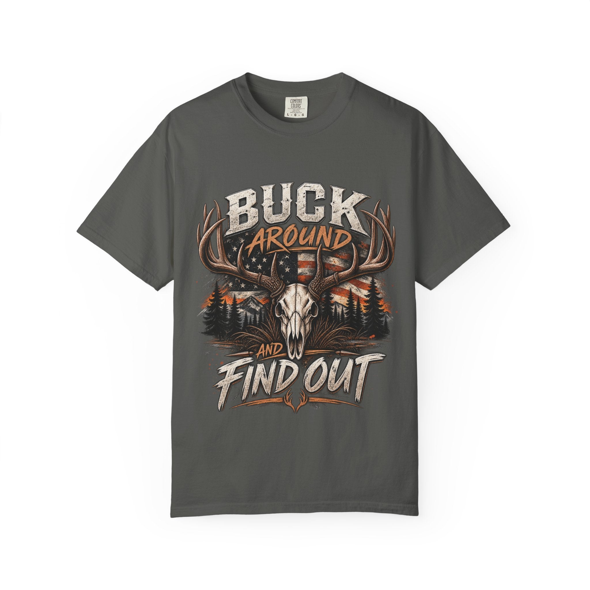 Buck Around And Find Out T-Shirt — Vintage Deer Skull Hunting Tee