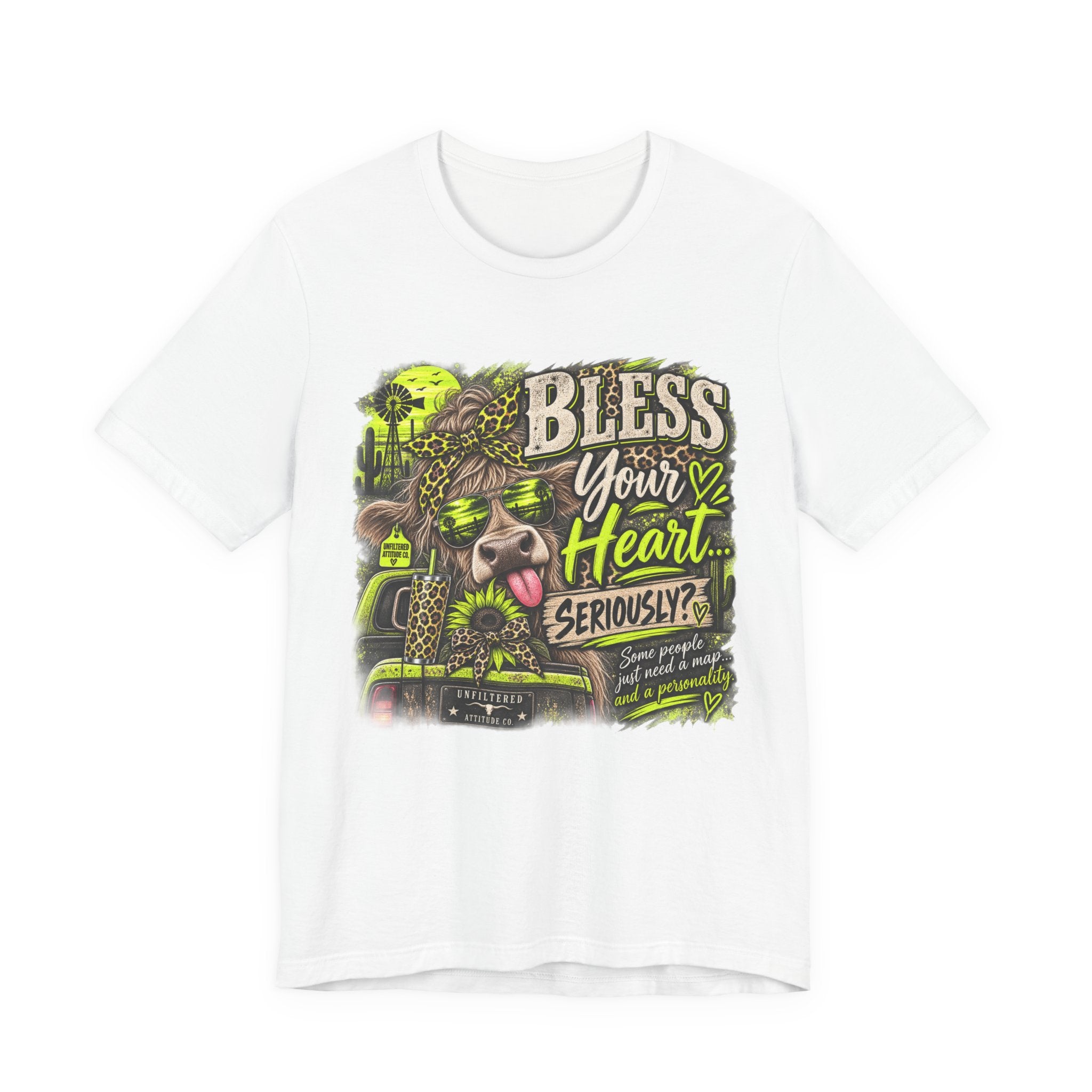 T‑Shirt — "Bless Your Heart... Seriously?" Cow Graphic Tee