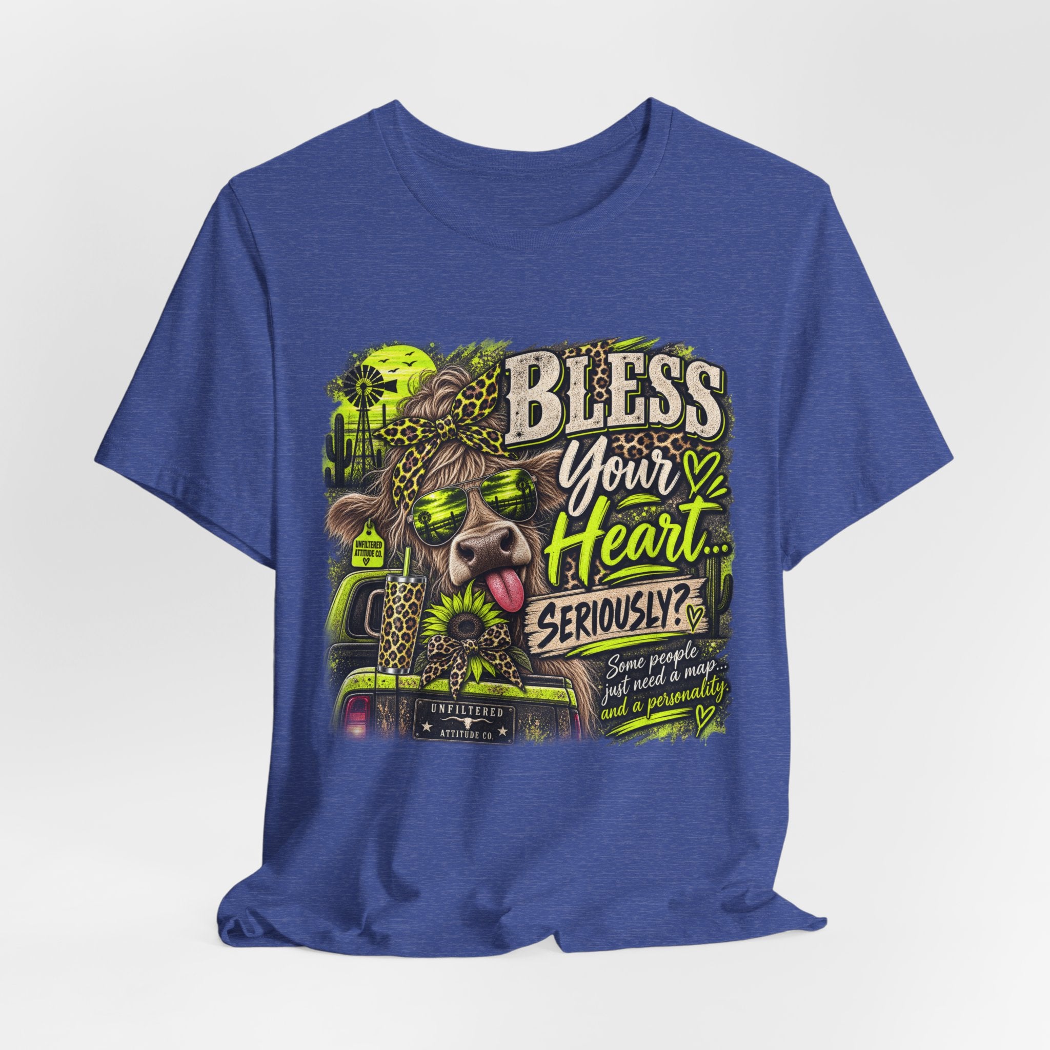 T‑Shirt — "Bless Your Heart... Seriously?" Cow Graphic Tee