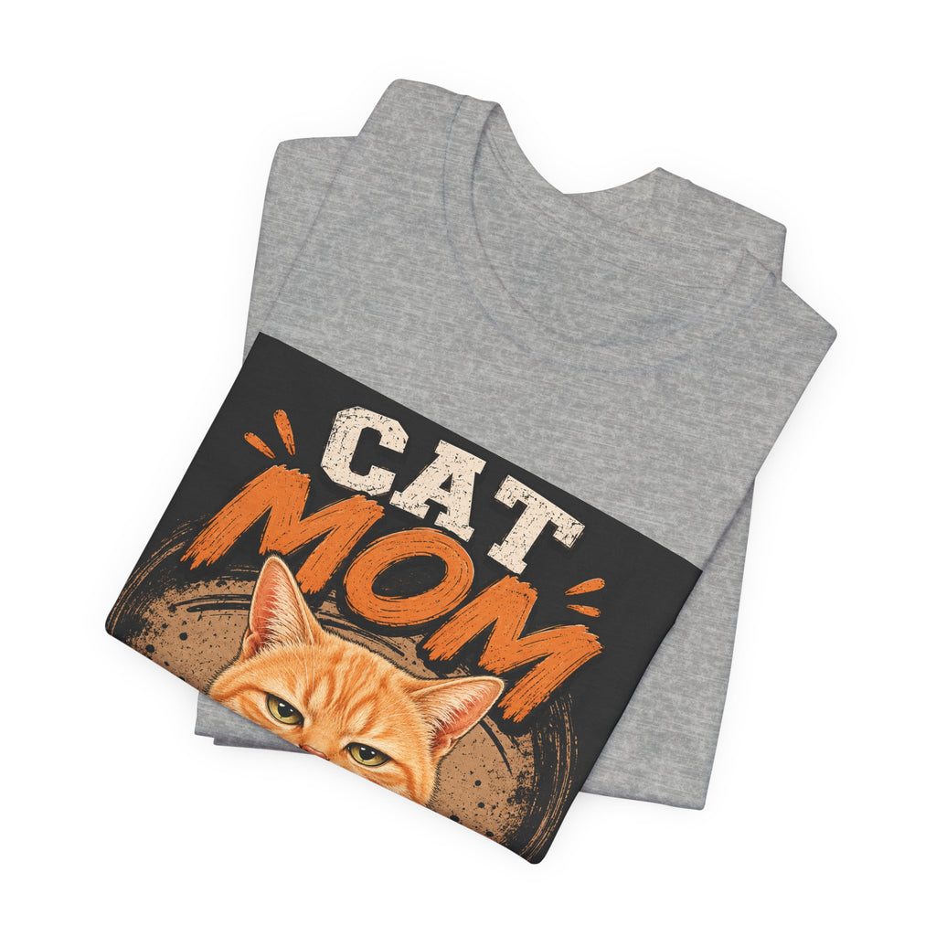 Cat Mom T-Shirt — Cute Orange Cat Graphic Tee for Cat Lovers