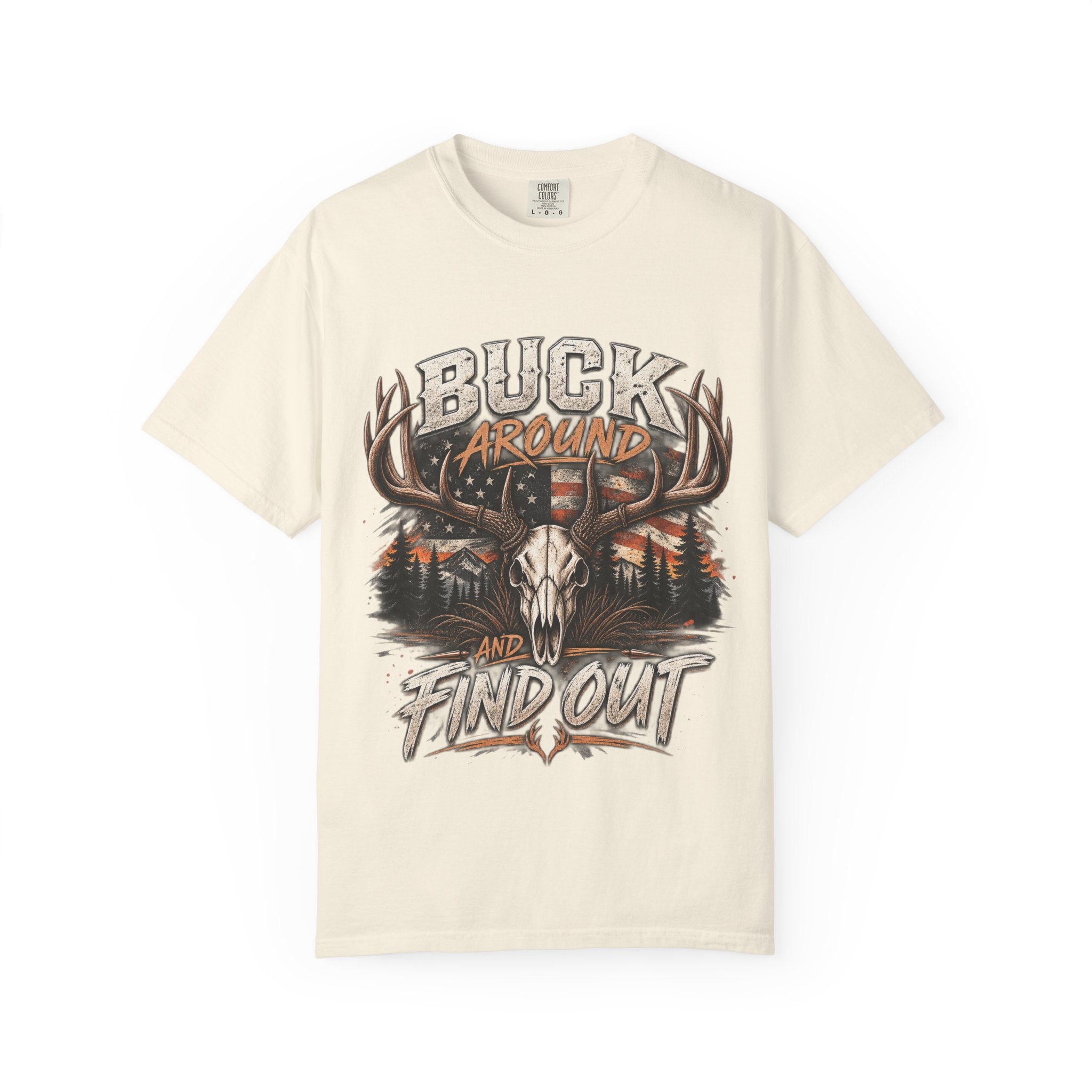 Buck Around And Find Out T-Shirt — Vintage Deer Skull Hunting Tee