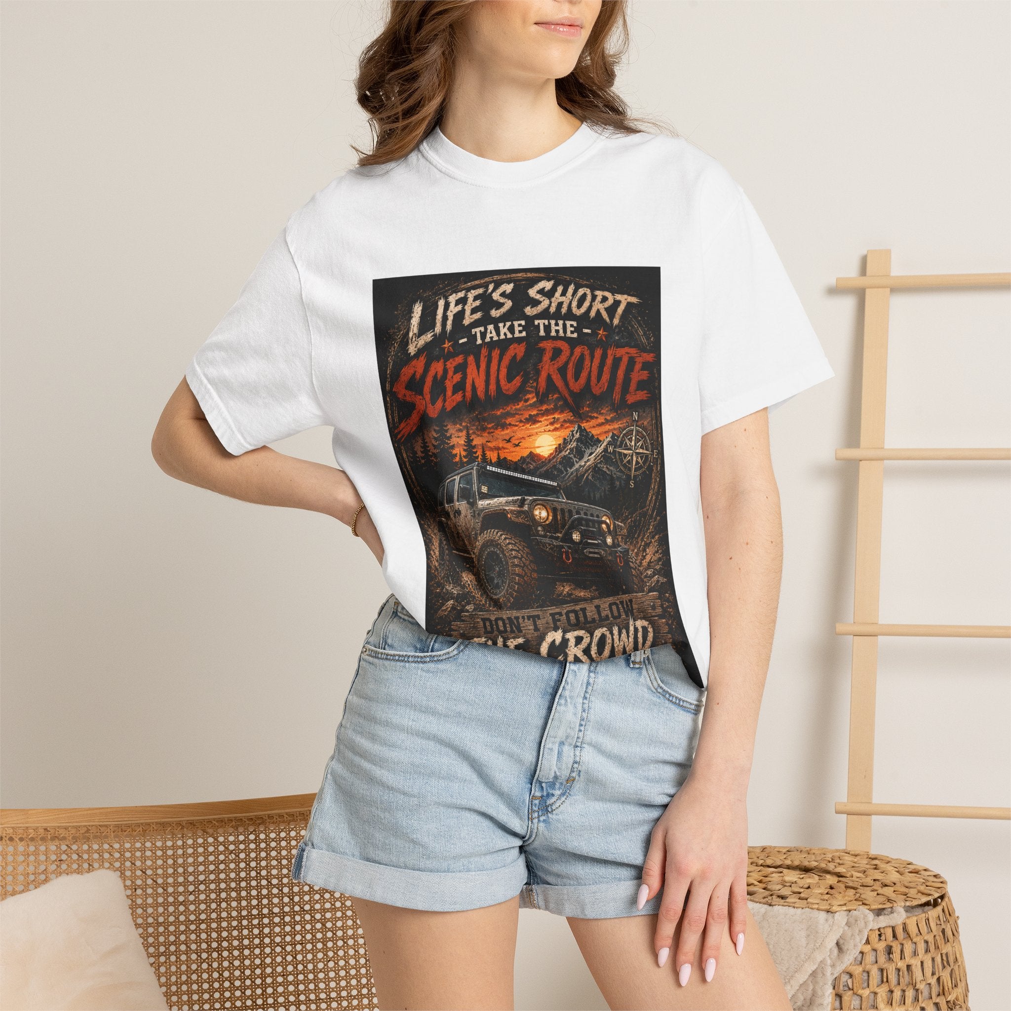 Off-Road Scenic Route T-Shirt — "Life’s Short, Take the Scenic Route" Adventure Tee