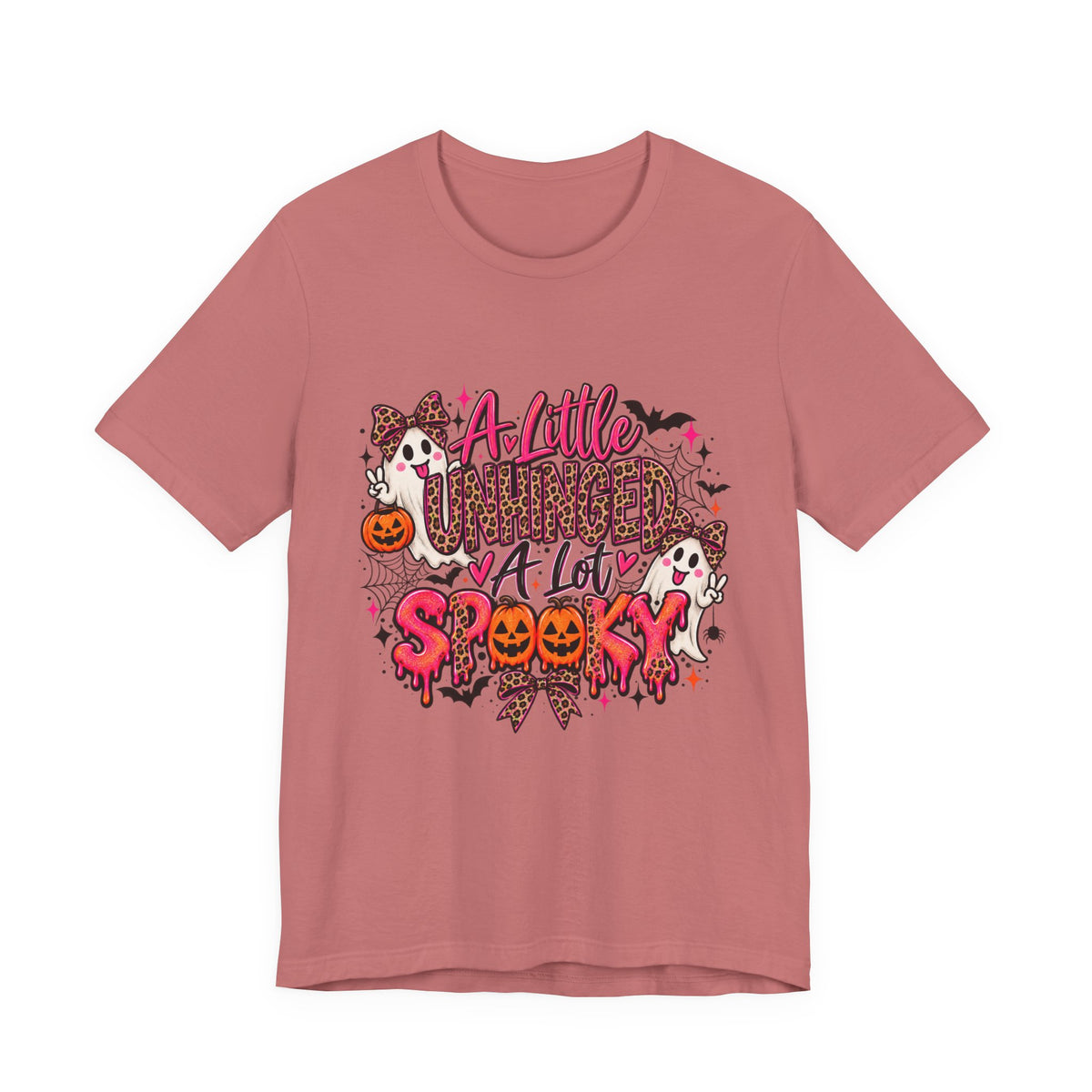 A Little Unhinged, A Lot Spooky – Leopard Print Halloween Graphic Tee