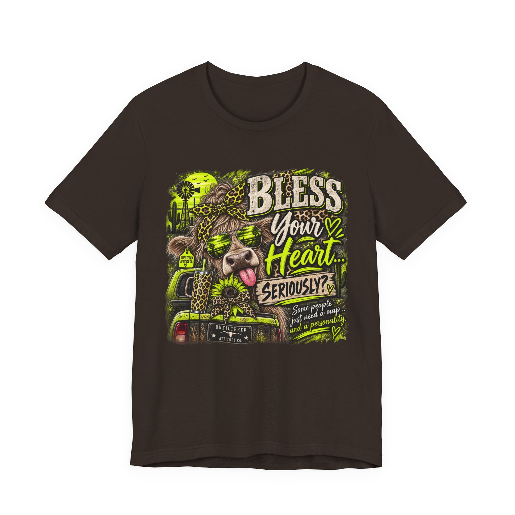 T‑Shirt — "Bless Your Heart... Seriously?" Cow Graphic Tee