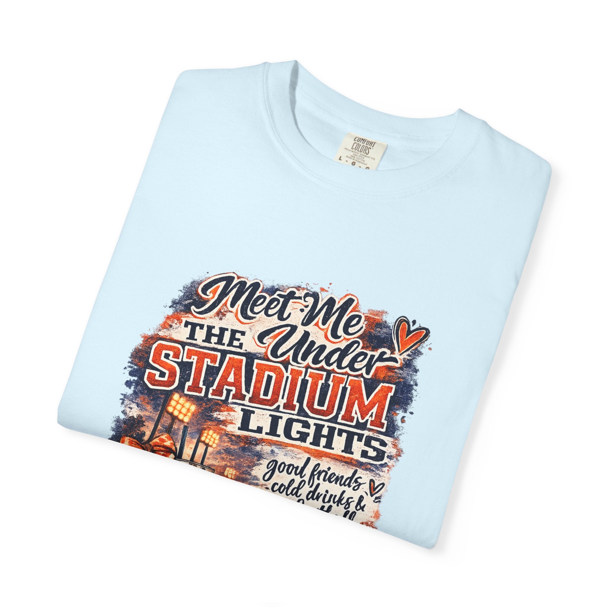 Stadium Lights Football Graphic T-Shirt — "Meet Me Under the Stadium Lights"