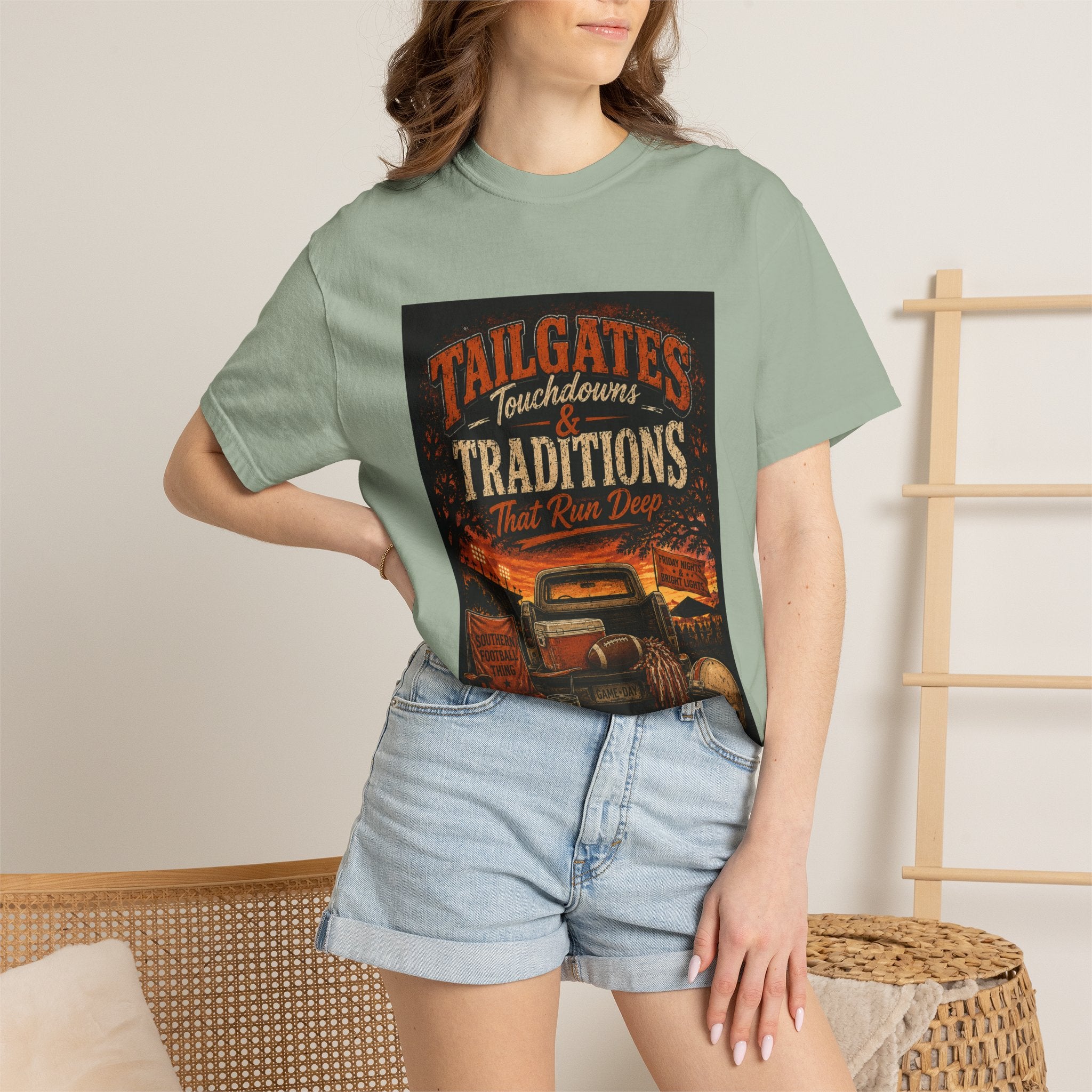Tailgates & Touchdowns T-Shirt — Tailgate Traditions Football Game Day Tee