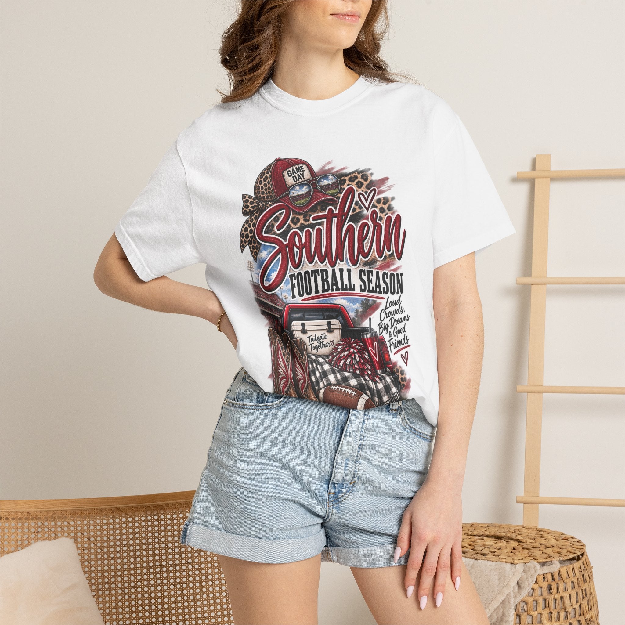 Southern Football Season T-Shirt — Vintage Truck, Cowboy Boots & Helmet Tailgate Tee