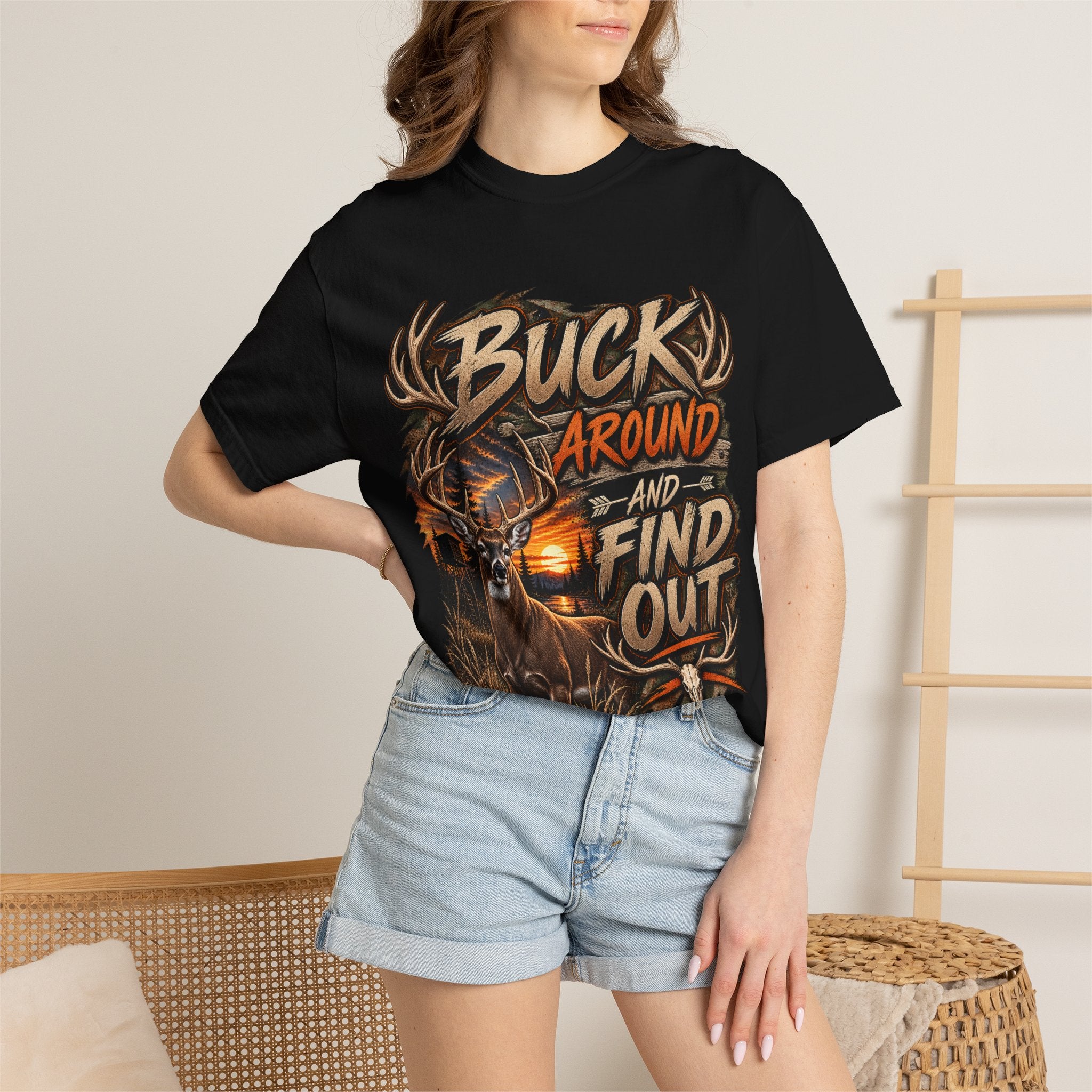 Buck Around and Find Out T-Shirt — Hunting Deer Graphic Tee