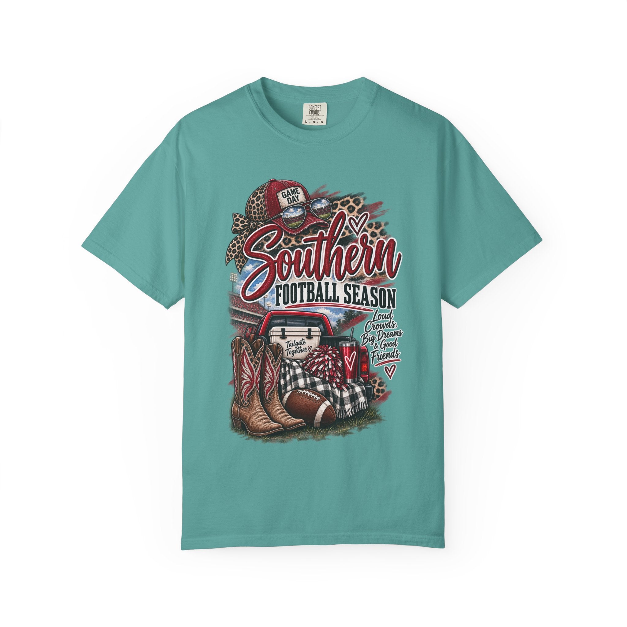 Southern Football Season T-Shirt — Vintage Truck, Cowboy Boots & Helmet Tailgate Tee