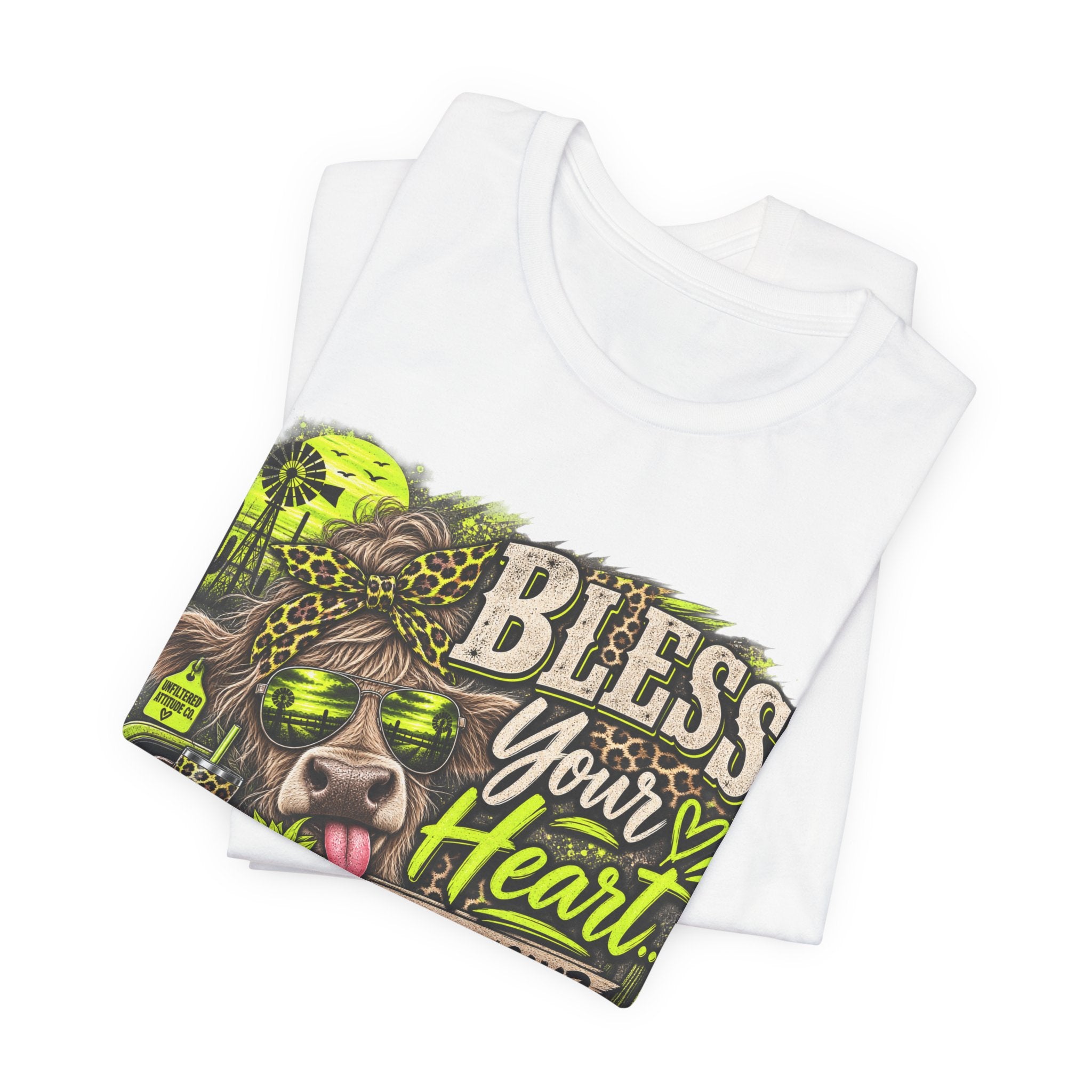 T‑Shirt — "Bless Your Heart... Seriously?" Cow Graphic Tee
