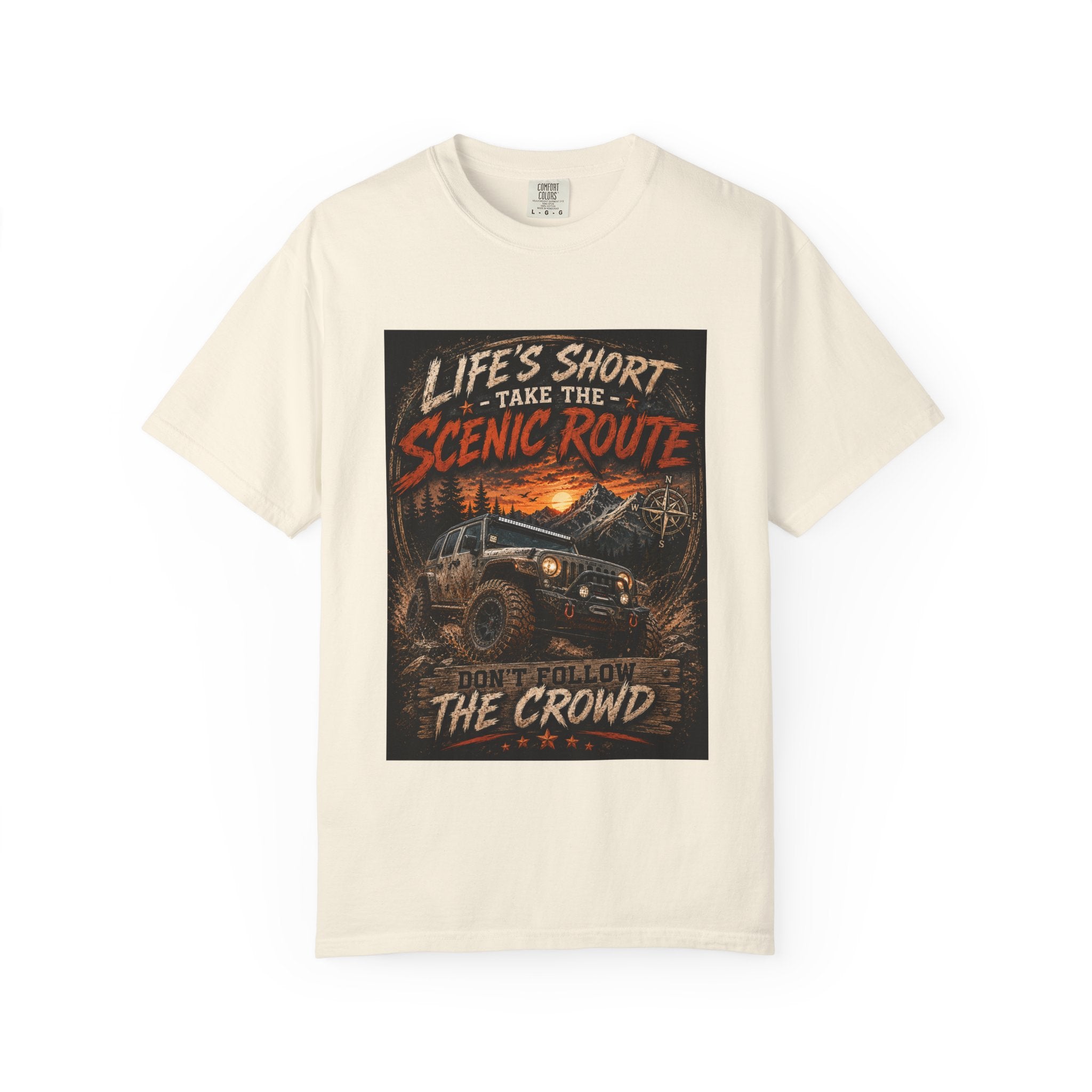 Off-Road Scenic Route T-Shirt — "Life’s Short, Take the Scenic Route" Adventure Tee