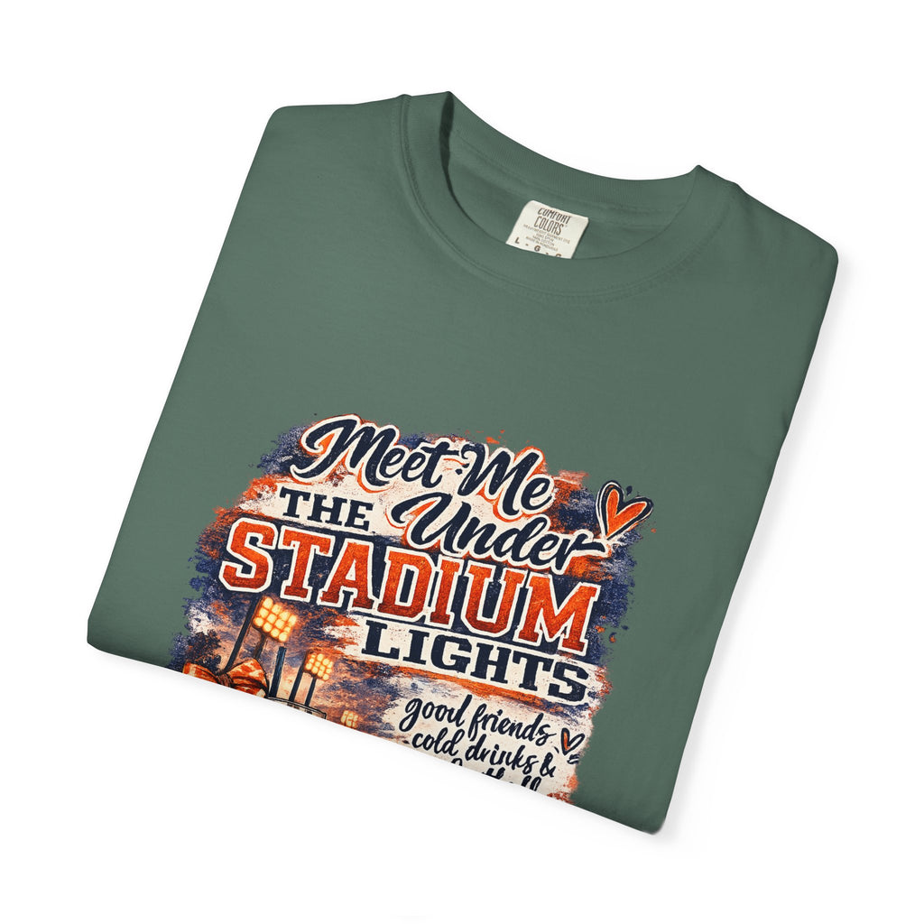 Stadium Lights Football Graphic T-Shirt — "Meet Me Under the Stadium Lights"