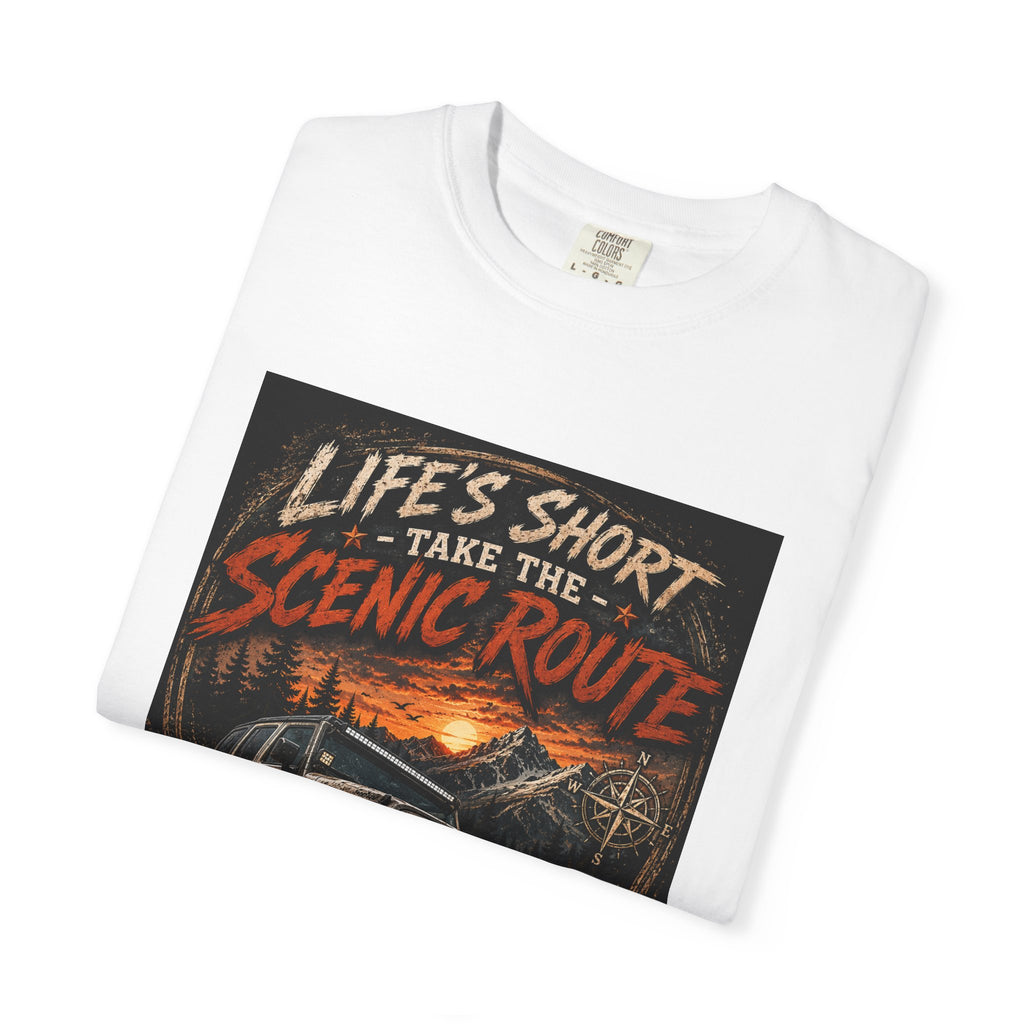Off-Road Scenic Route T-Shirt — "Life’s Short, Take the Scenic Route" Adventure Tee